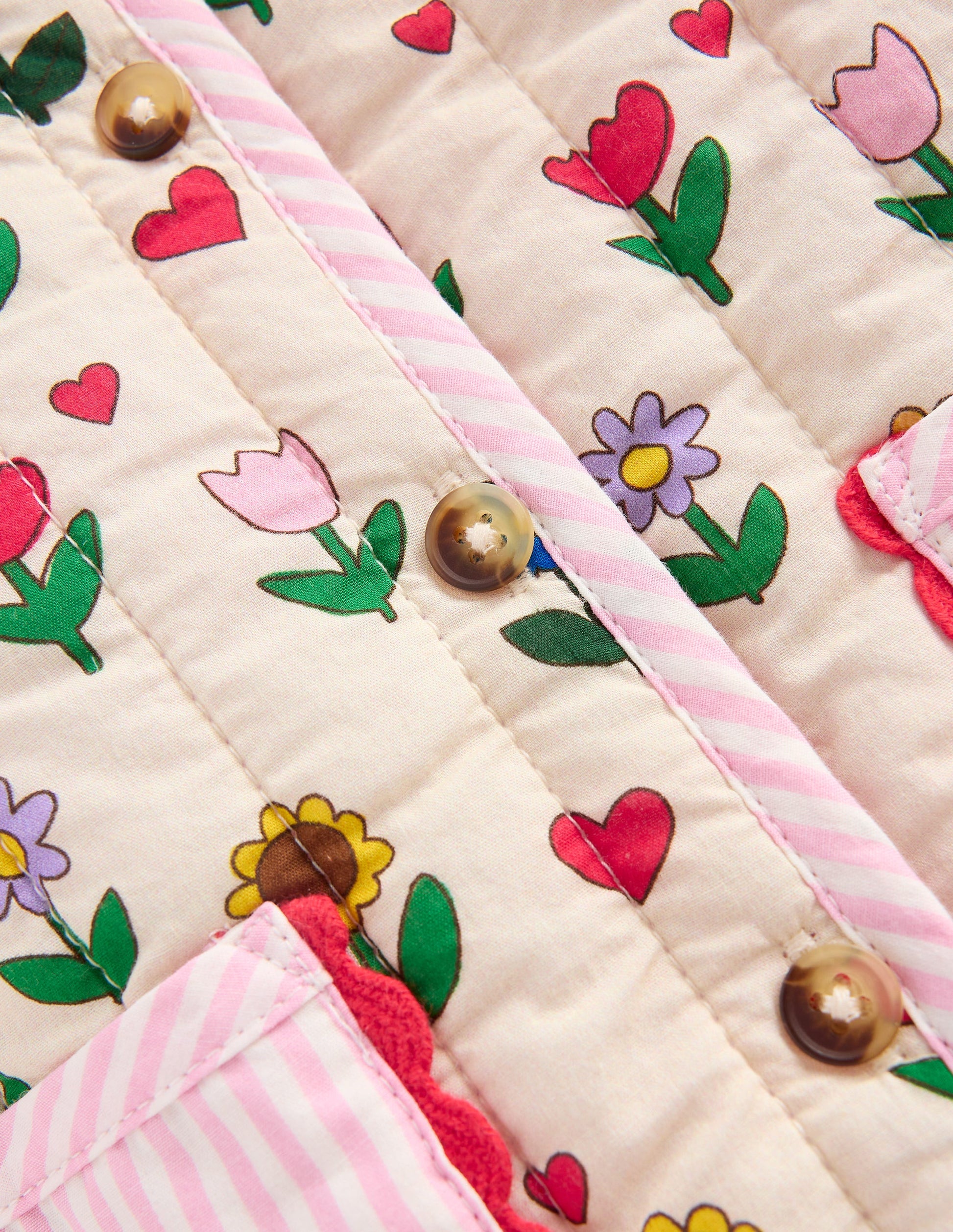 Bedruckte Steppjacke-Bunt Sonnenblumen Garten-3