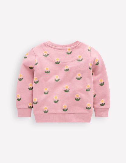 Sweat imprimé-Motif Daisy Stamp rose vintage-2