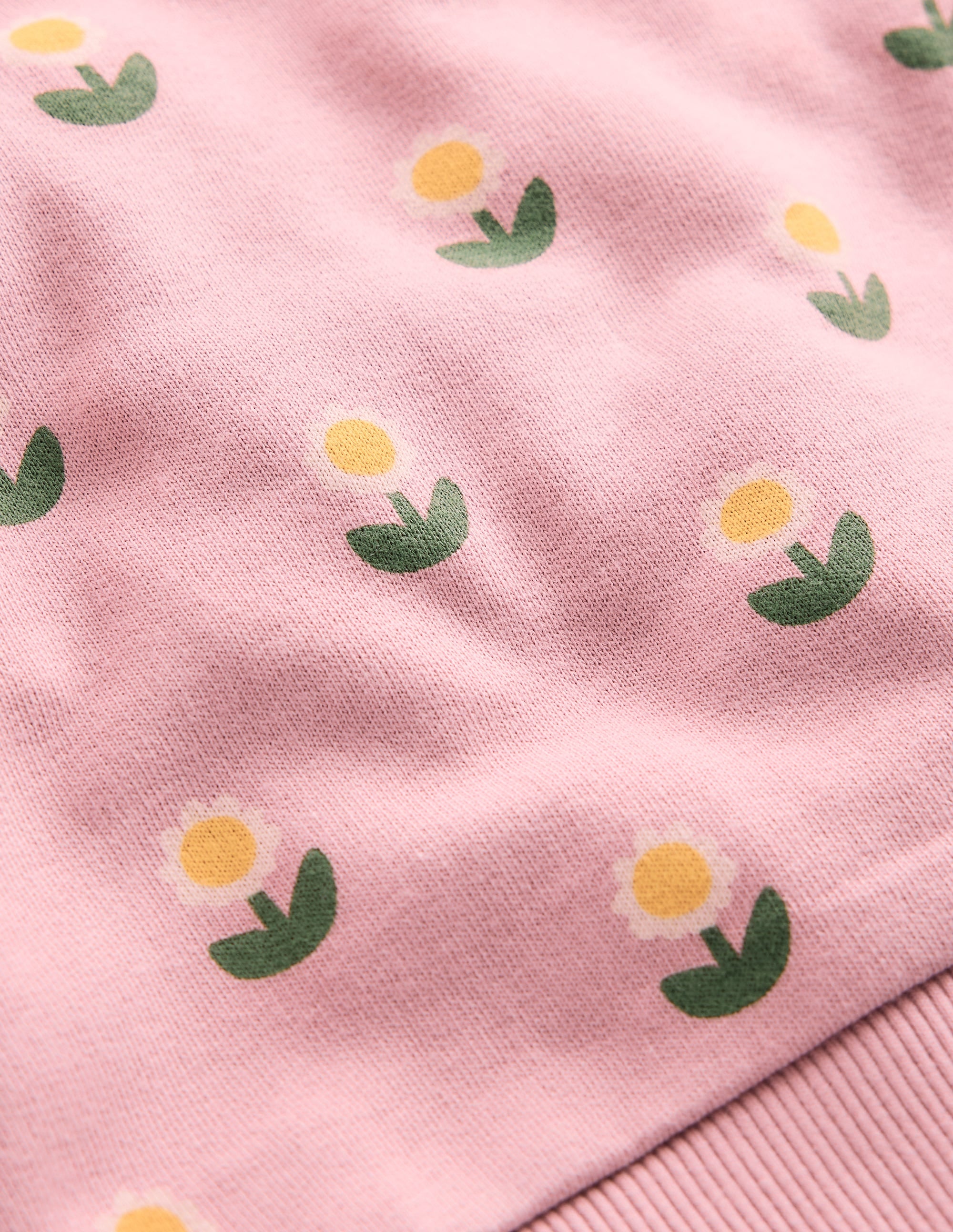 Bedrucktes Sweatshirt-Vintage-Rosa Gänseblümchenstempel - Image 3