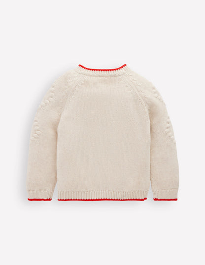 Gilet brodé en coton-Fleurs Écru-2