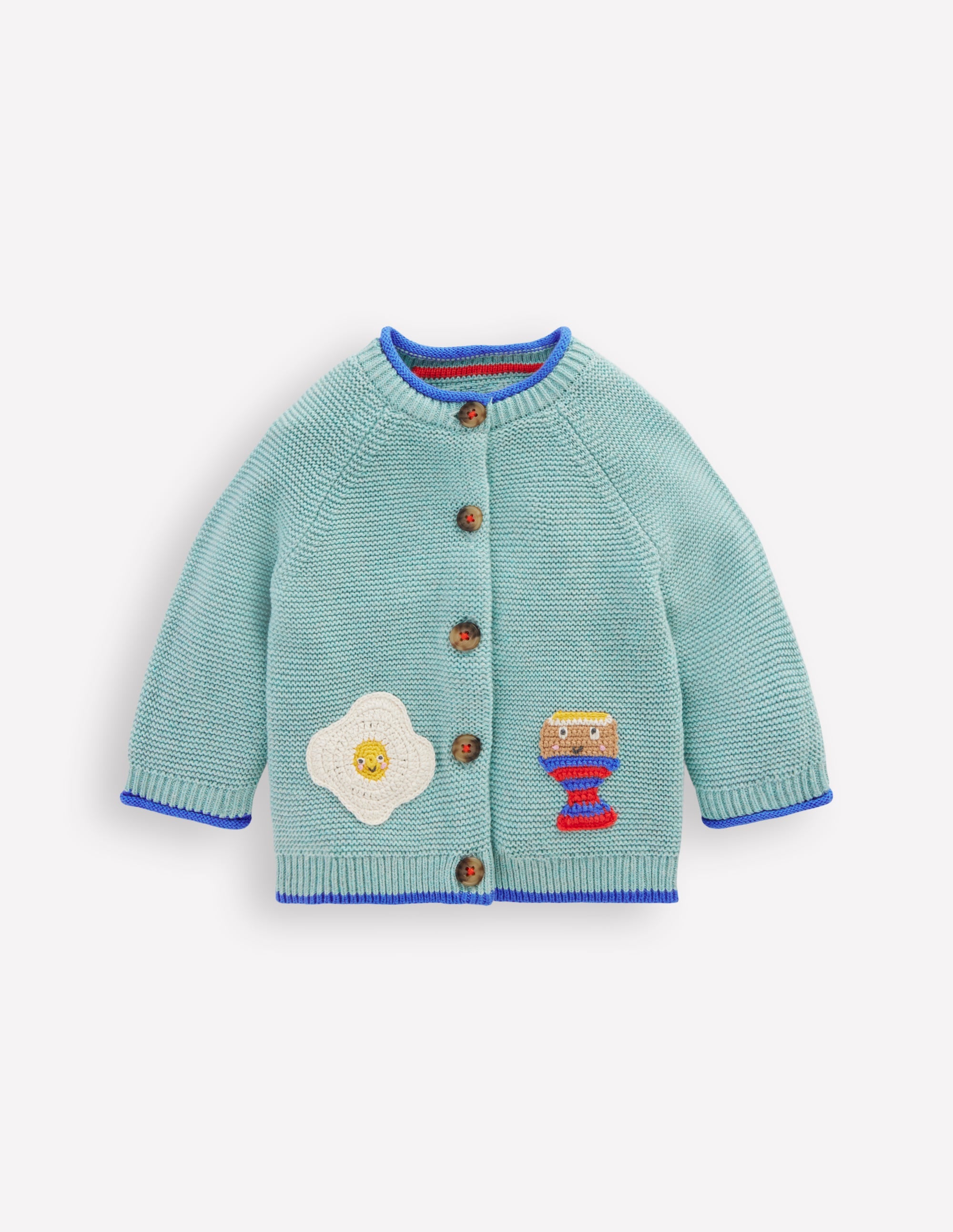 Baumwoll-Strickjacke mit Logo-Aquifer-Blau Lustige Eier - Image 1
