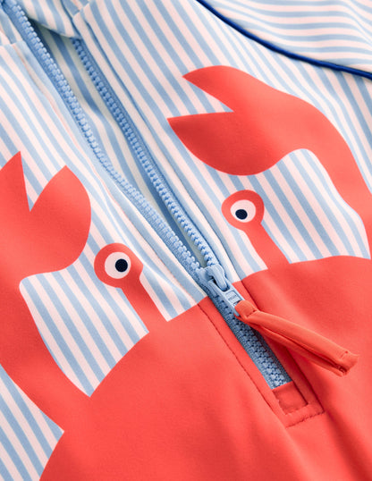 Combinaison de surf à protection solaire et logo-Crabe bleu glacier-3