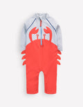 Combinaison de surf à protection solaire et logo-Crabe bleu glacier