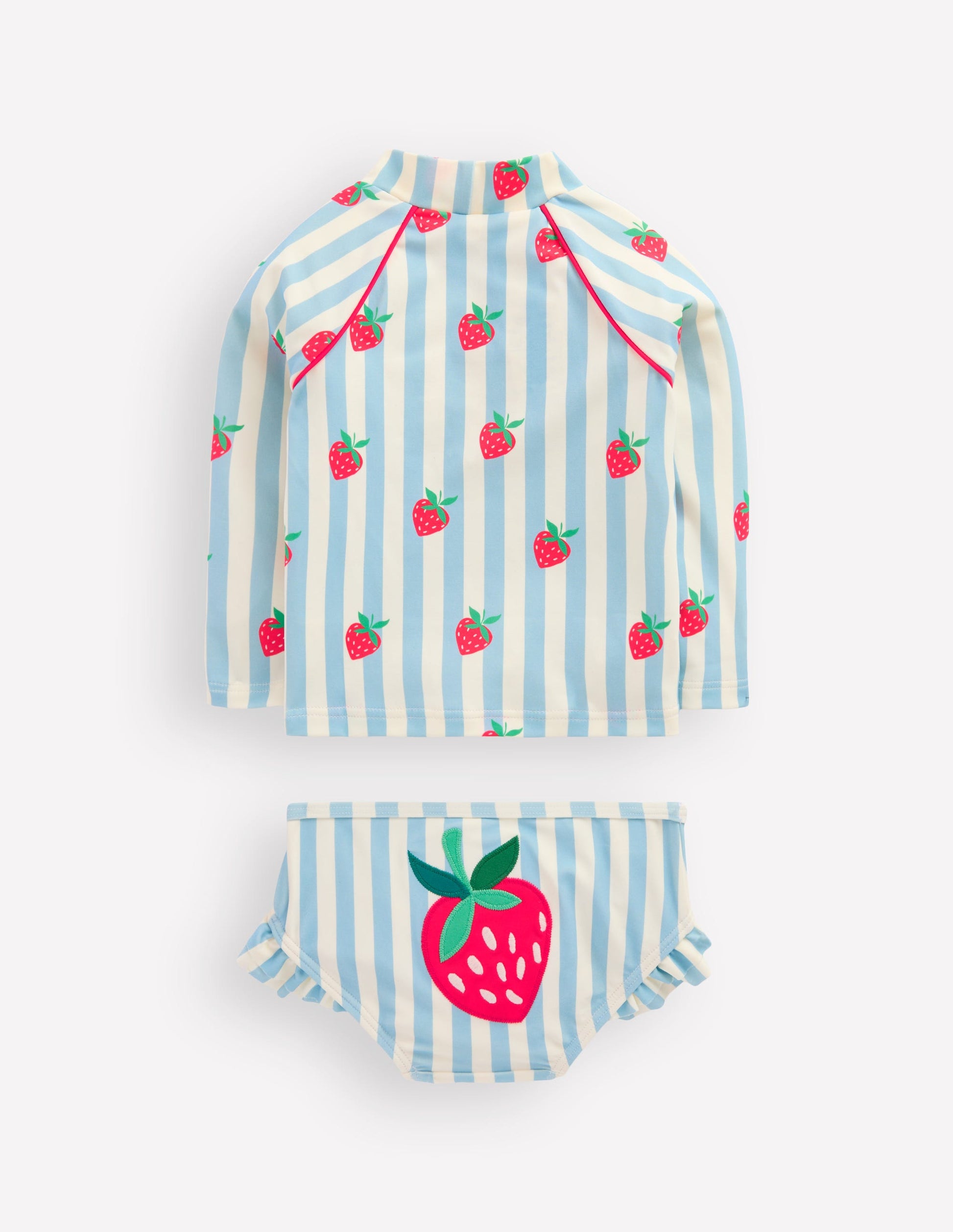 Logo Rash Vest Set-Blue Strawberry Patch-2