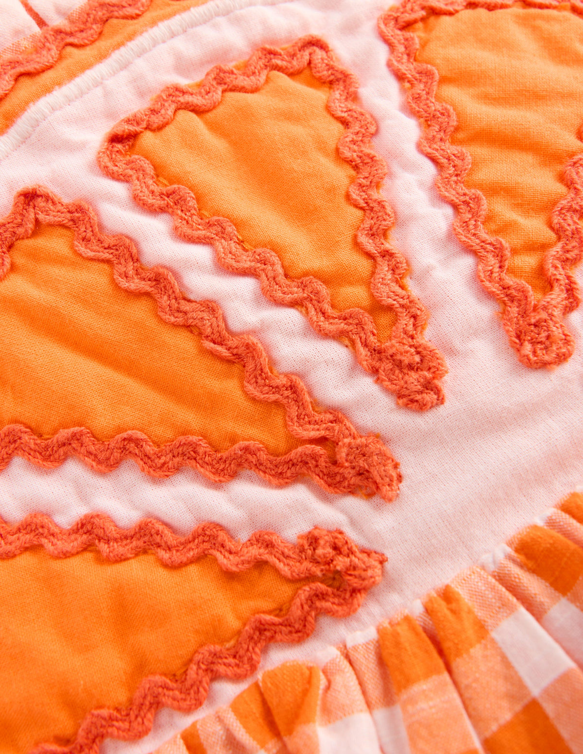 Novelty Bubble Romper-Orange Gingham - Image 3