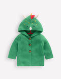 Originelle, gestrickte Baumwolljacke-Aloe-Grün Dino
