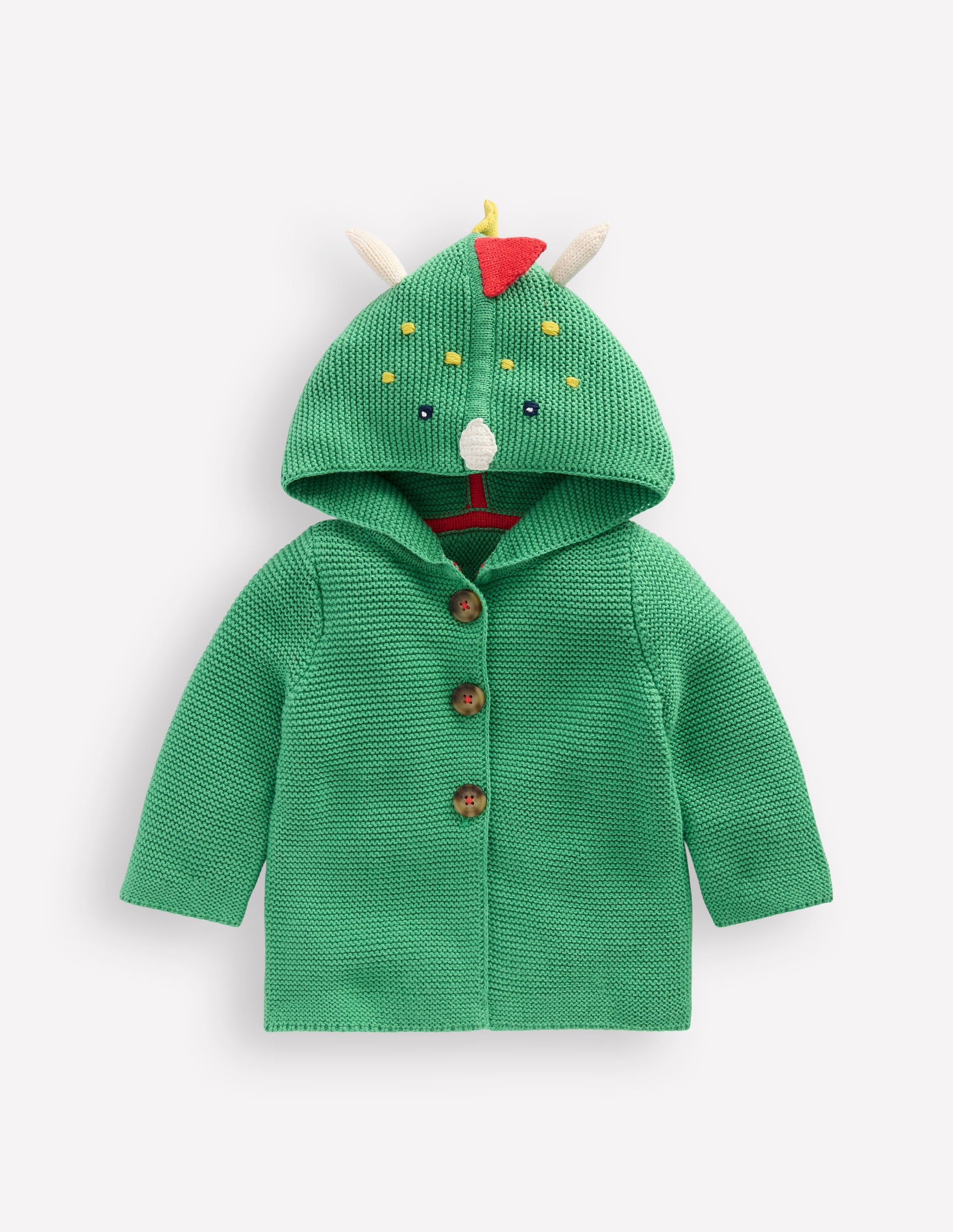 Originelle, gestrickte Baumwolljacke-Aloe-Grün Dino - Image 1