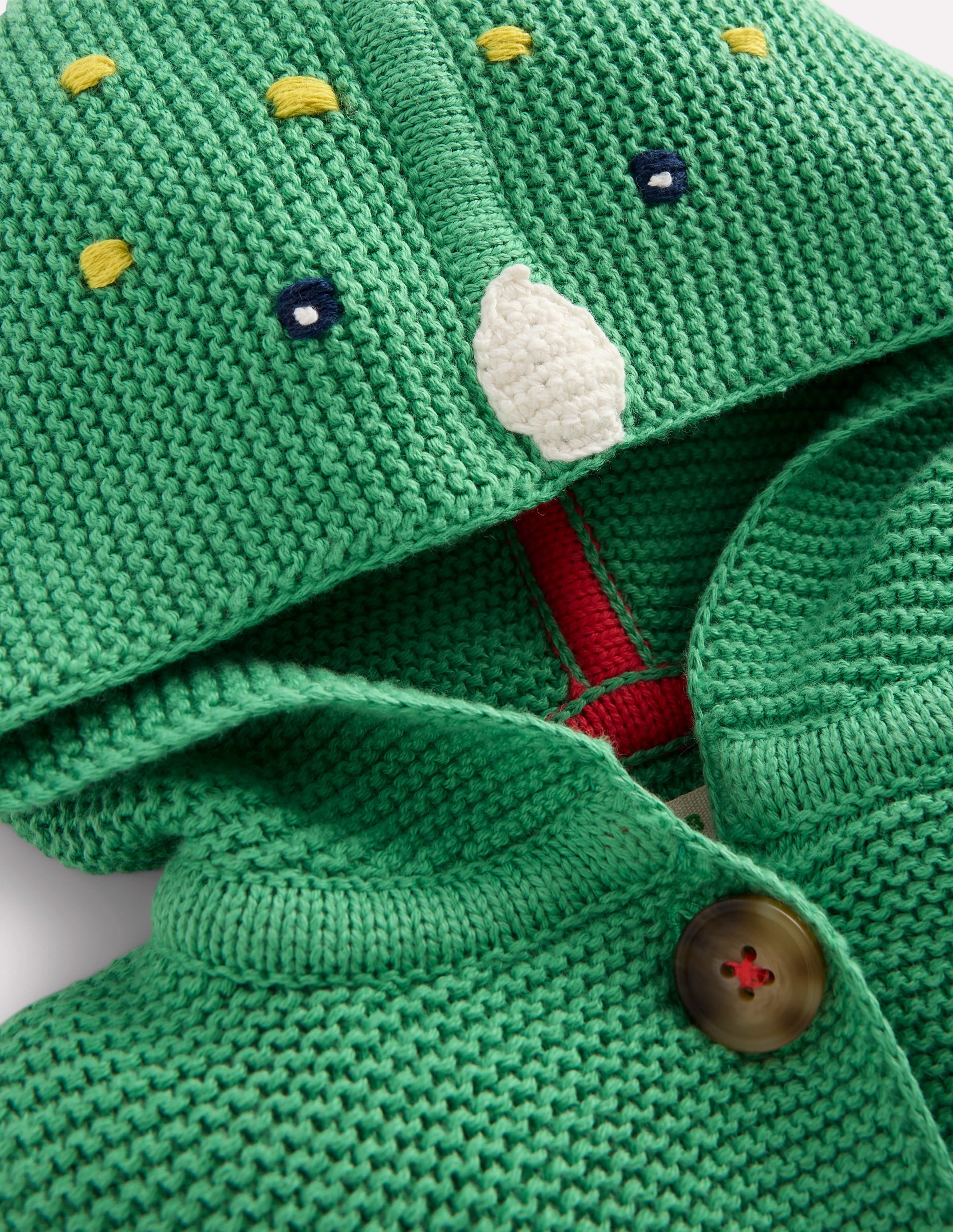 Originelle, gestrickte Baumwolljacke-Aloe-Grün Dino - Image 3
