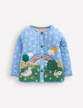 Steppjacke mit Applikation-Bunt, Patchwork-Blumenmuster