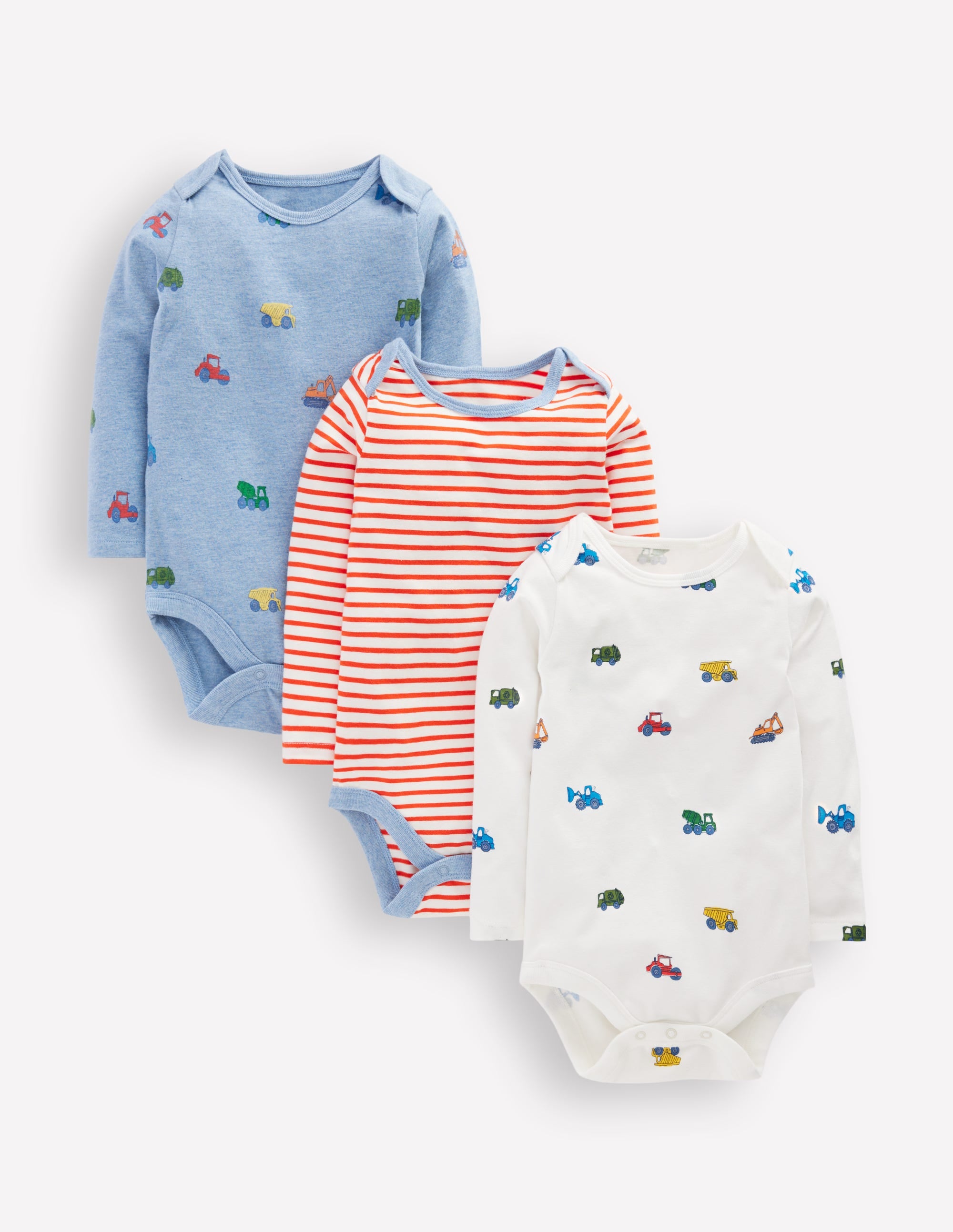 3 bodies en coton-Construction bleu - Image 1