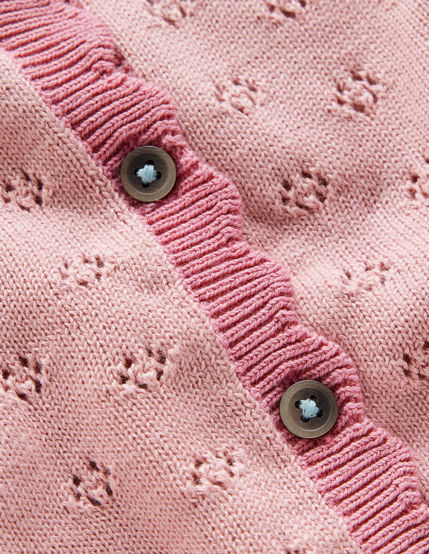 Strickjacke mit Muschelsaum-Vintage-Rosa
