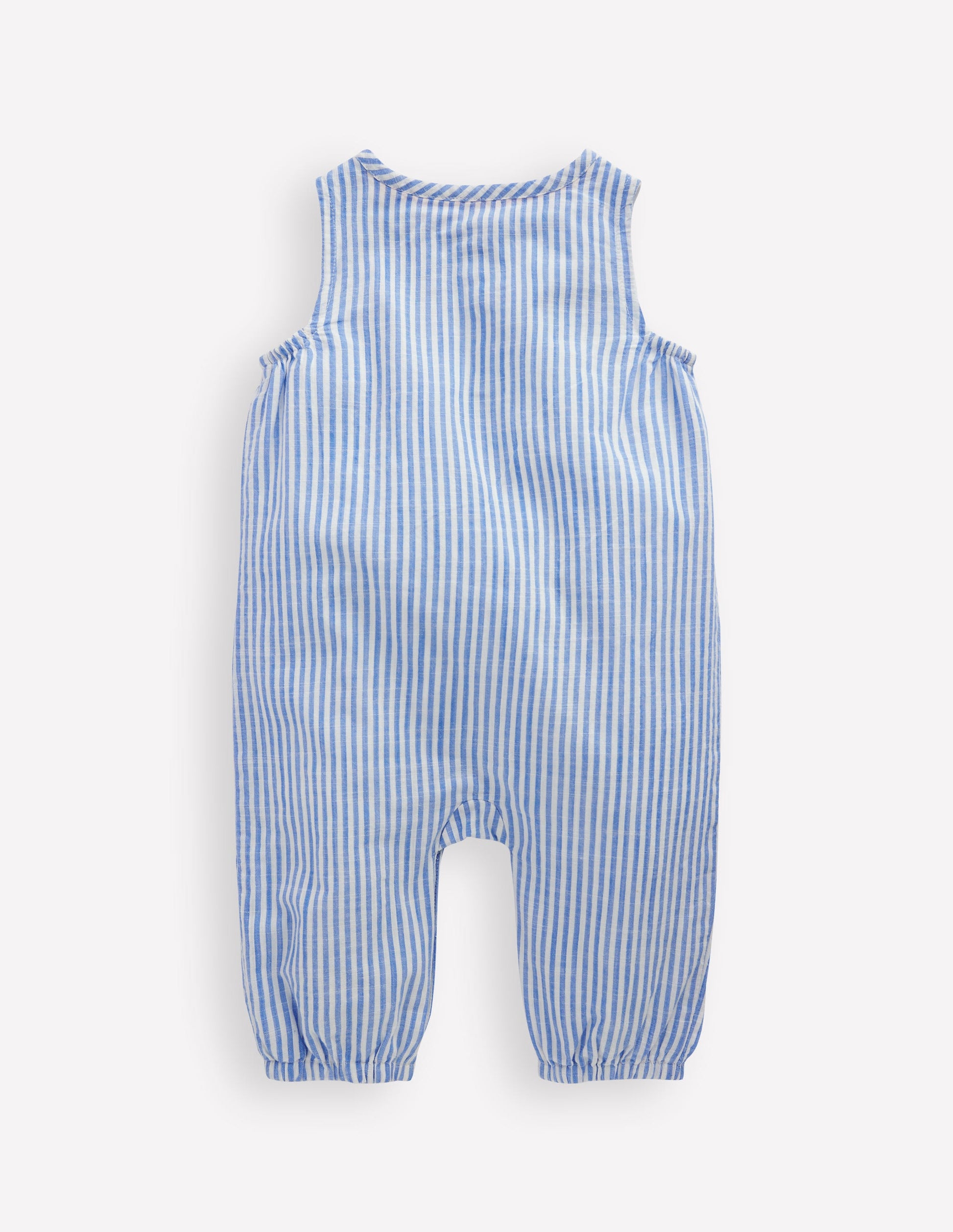 Barboteuse boutonnée-Broderie océan bleu glacier-2