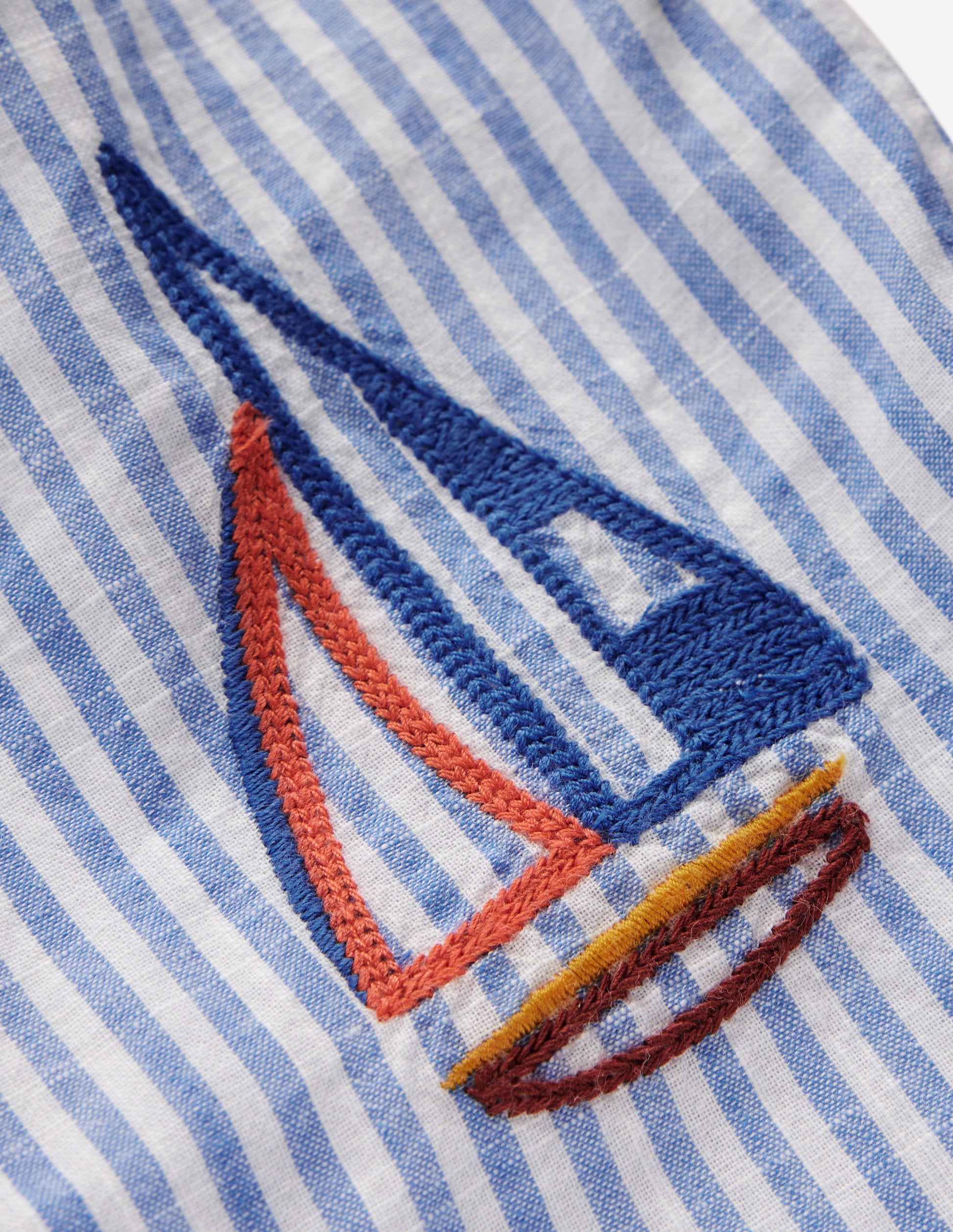 Barboteuse boutonnée-Broderie océan bleu glacier-3