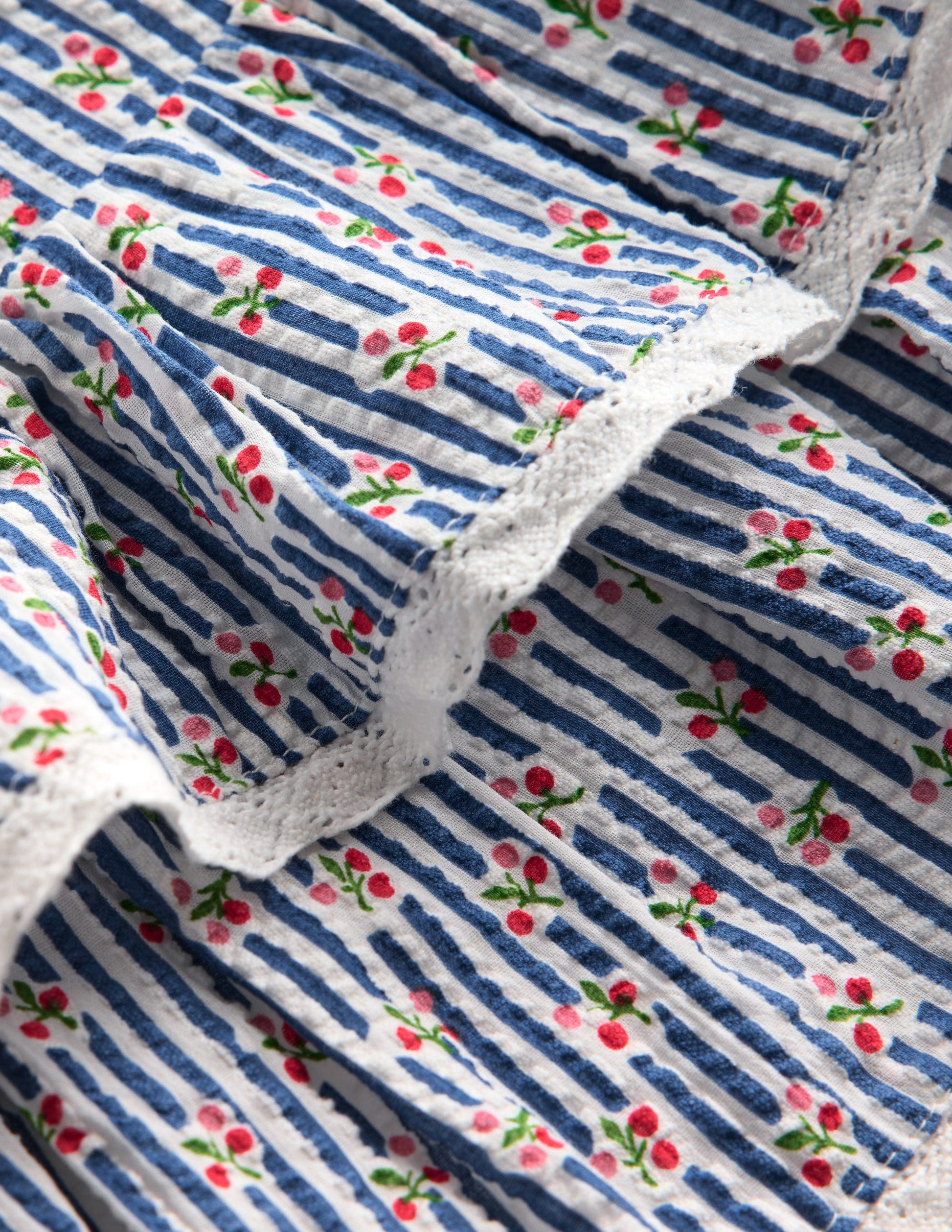 Gestuftes Rüschen-Spielset-Blauhäher Kirschen Streifen-3