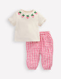 Gewebtes Jersey-Spielset-Erdbeere Vichykaro