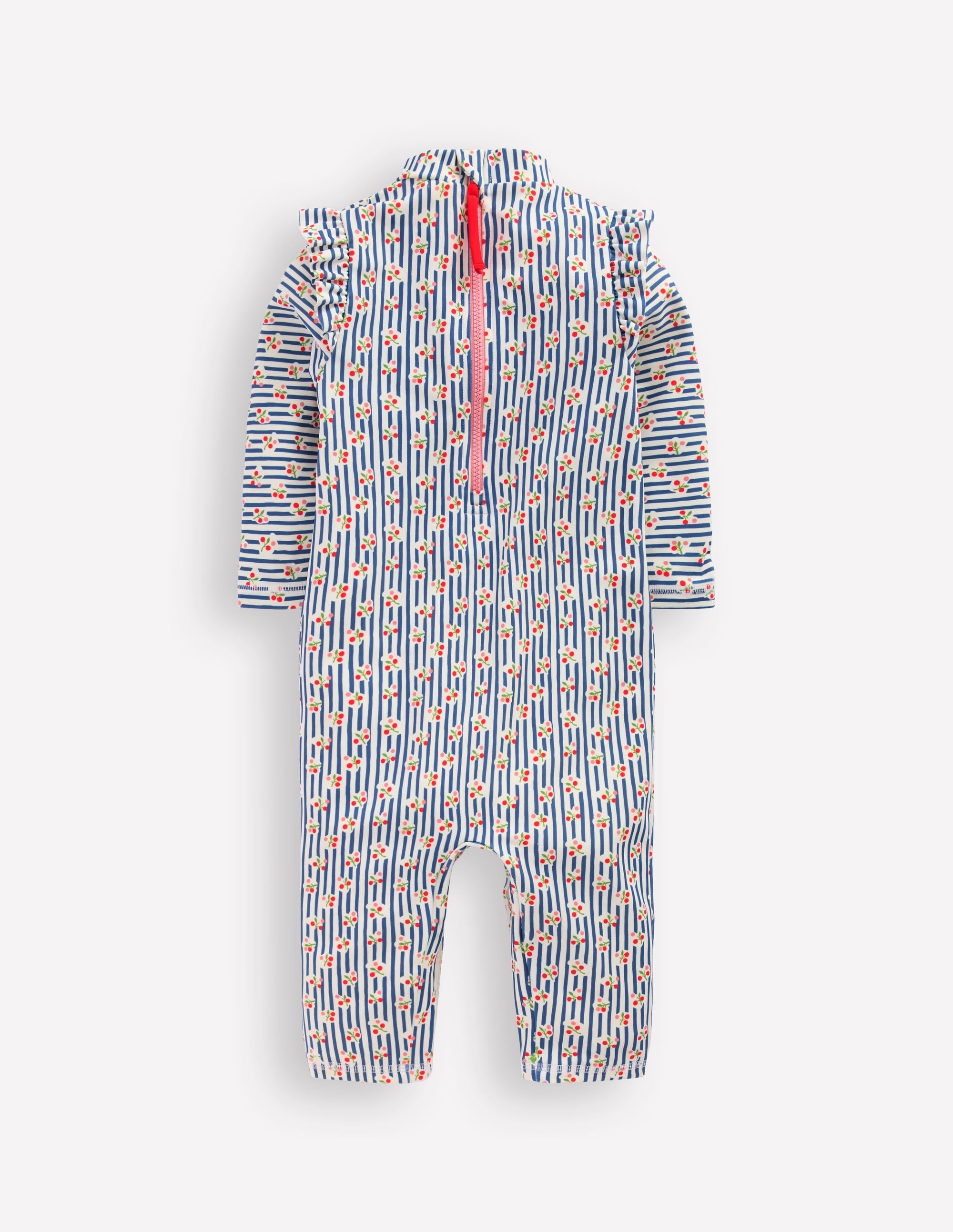 Girls Sun Safe Surfsuit-Stripe Cherries - Image 2