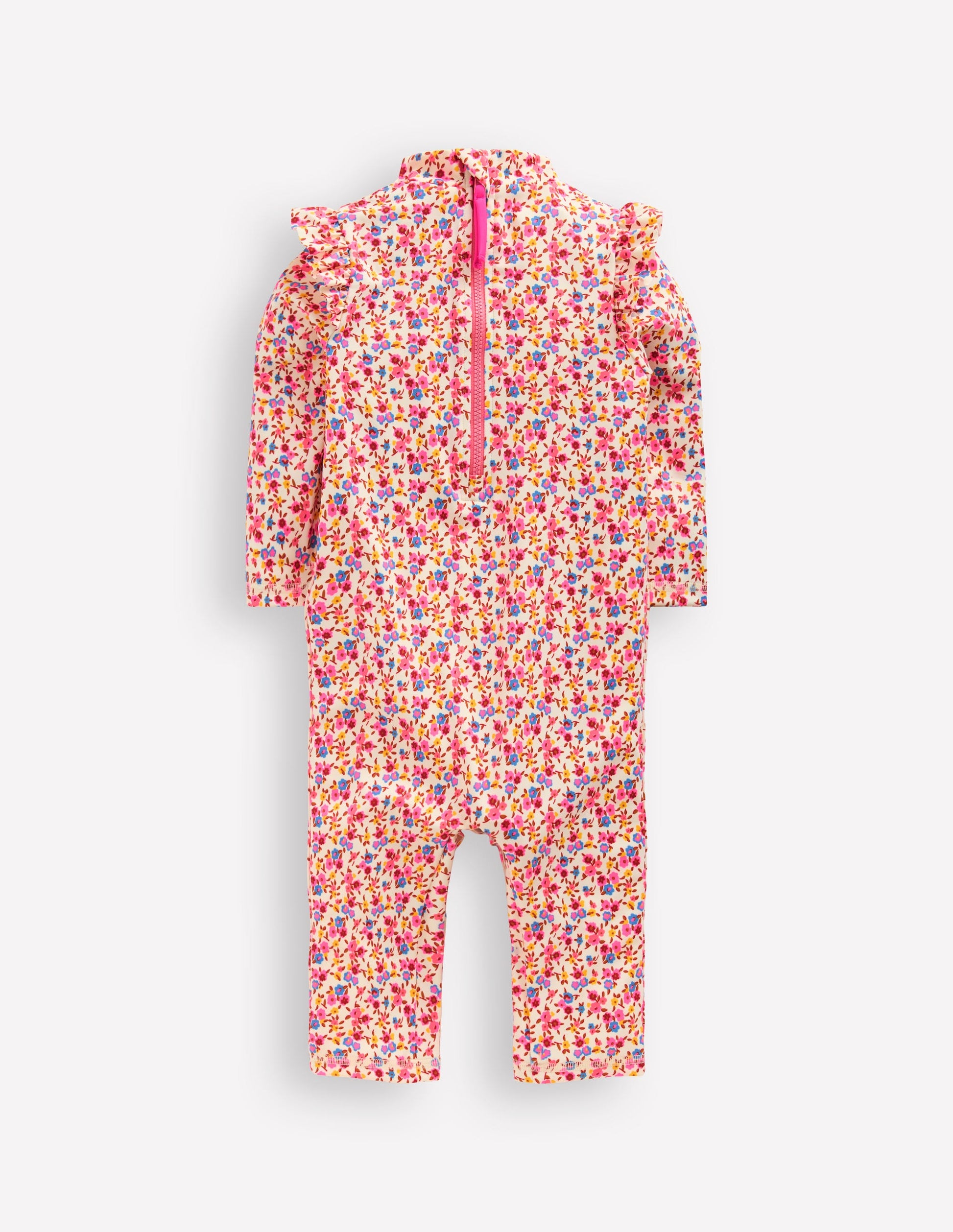 Girls Sun Safe Surfsuit-Pink Ditsy Floral-2