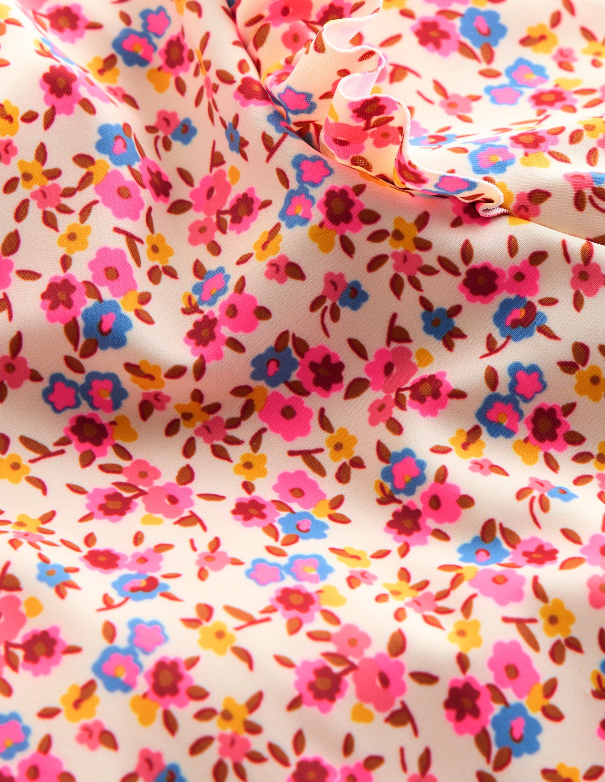 Girls Sun Safe Surfsuit-Pink Ditsy Floral-3