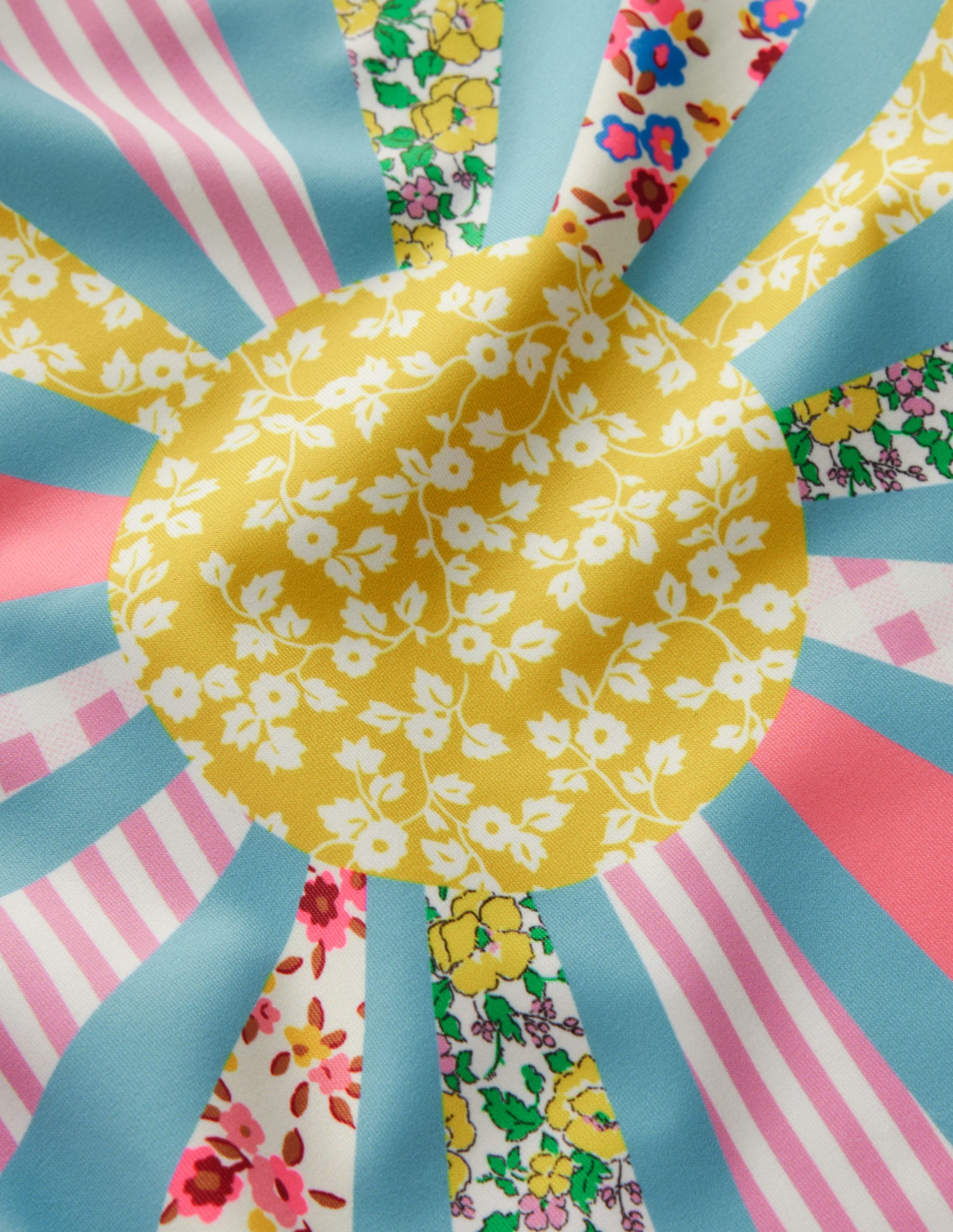 Ensemble avec haut de plage à logo-Soleil patchwork rose-3