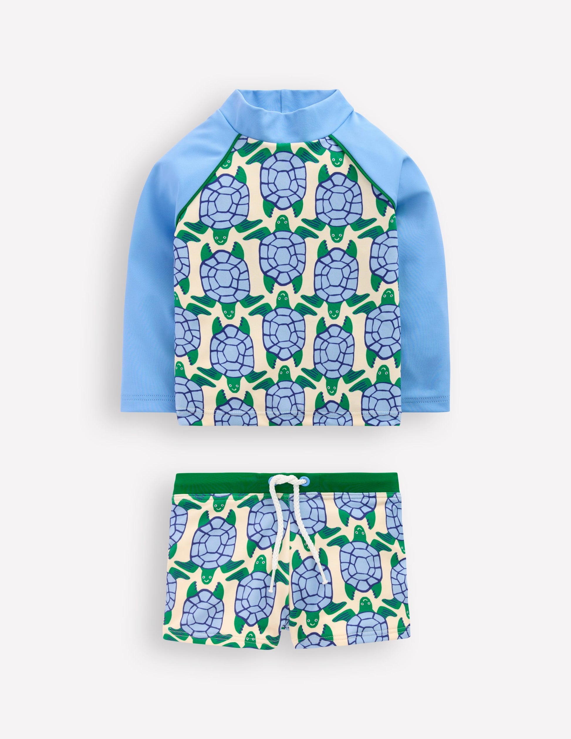 Rash Vest Set-Blue Geo Turtles-1