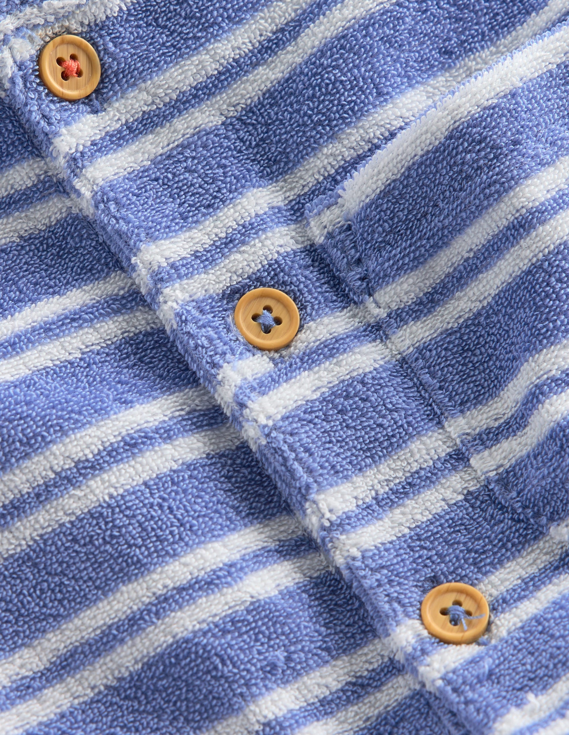 Barboteuse en éponge à manches courtes-Rayé bleu-3