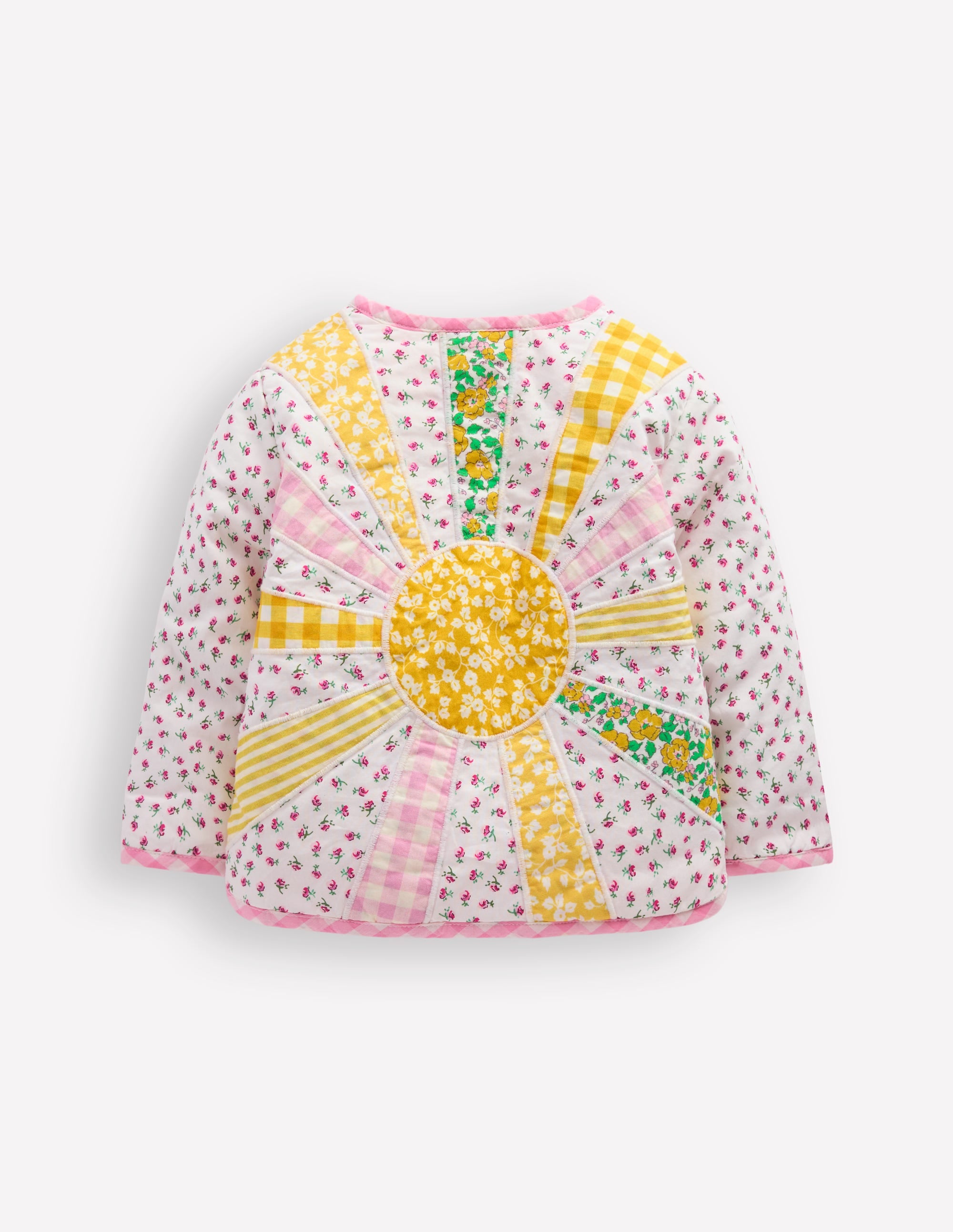 Veste matelassée à appliqués-Soleil et petites fleurs patchwork - Image 2