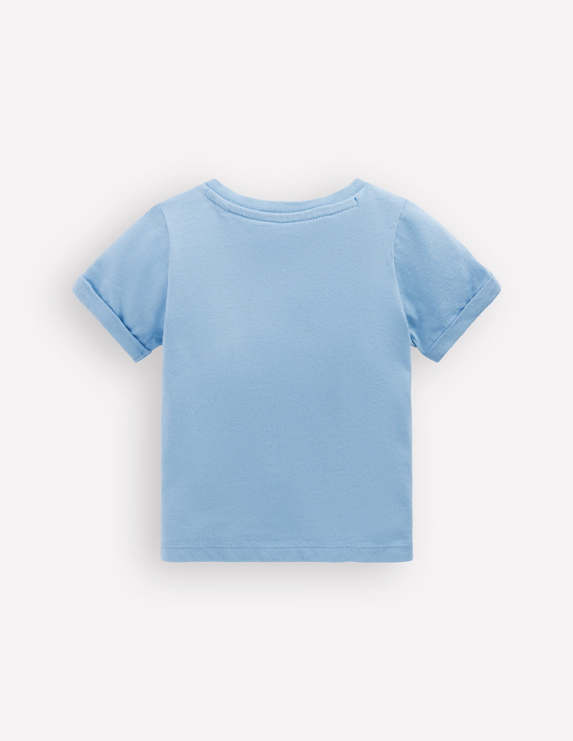 Kurzärmeliges T-Shirt mit Logo-Blau Schildkröte Kettenstich-2
