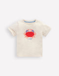 Short Sleeve Logo T-shirt-Ecru Crab
