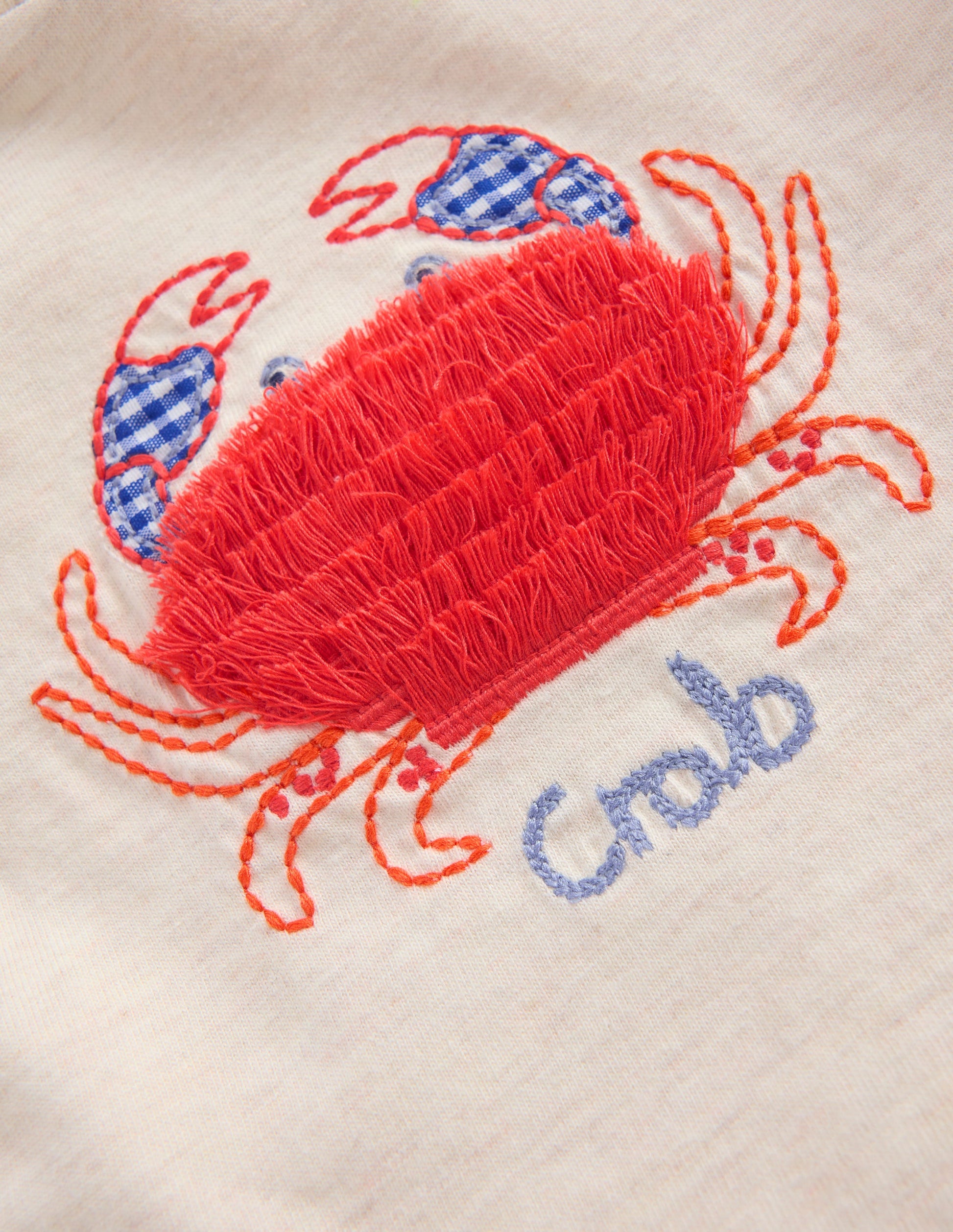 T-shirt manches courtes à logo-Crabe écru-3