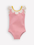 Maillot de bain fantaisie-Fleur rose saumon