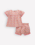 Gewebtes Spielset mit Pumphose-Rosa, Filigranes Blumenmuster