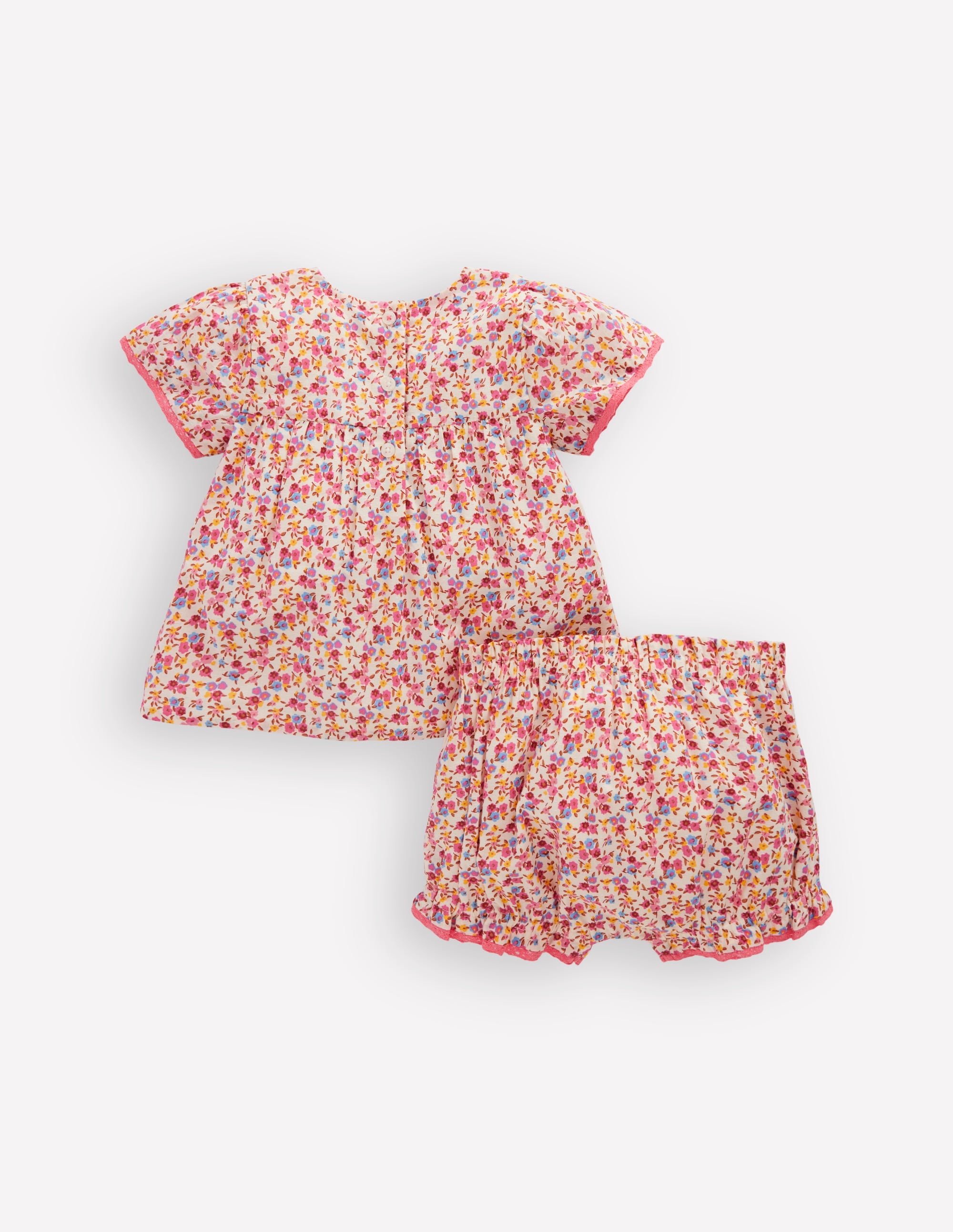 Gewebtes Spielset mit Pumphose-Rosa, Filigranes Blumenmuster - Image 2