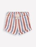 Short tissé garçon-Rayé bleu et rouge