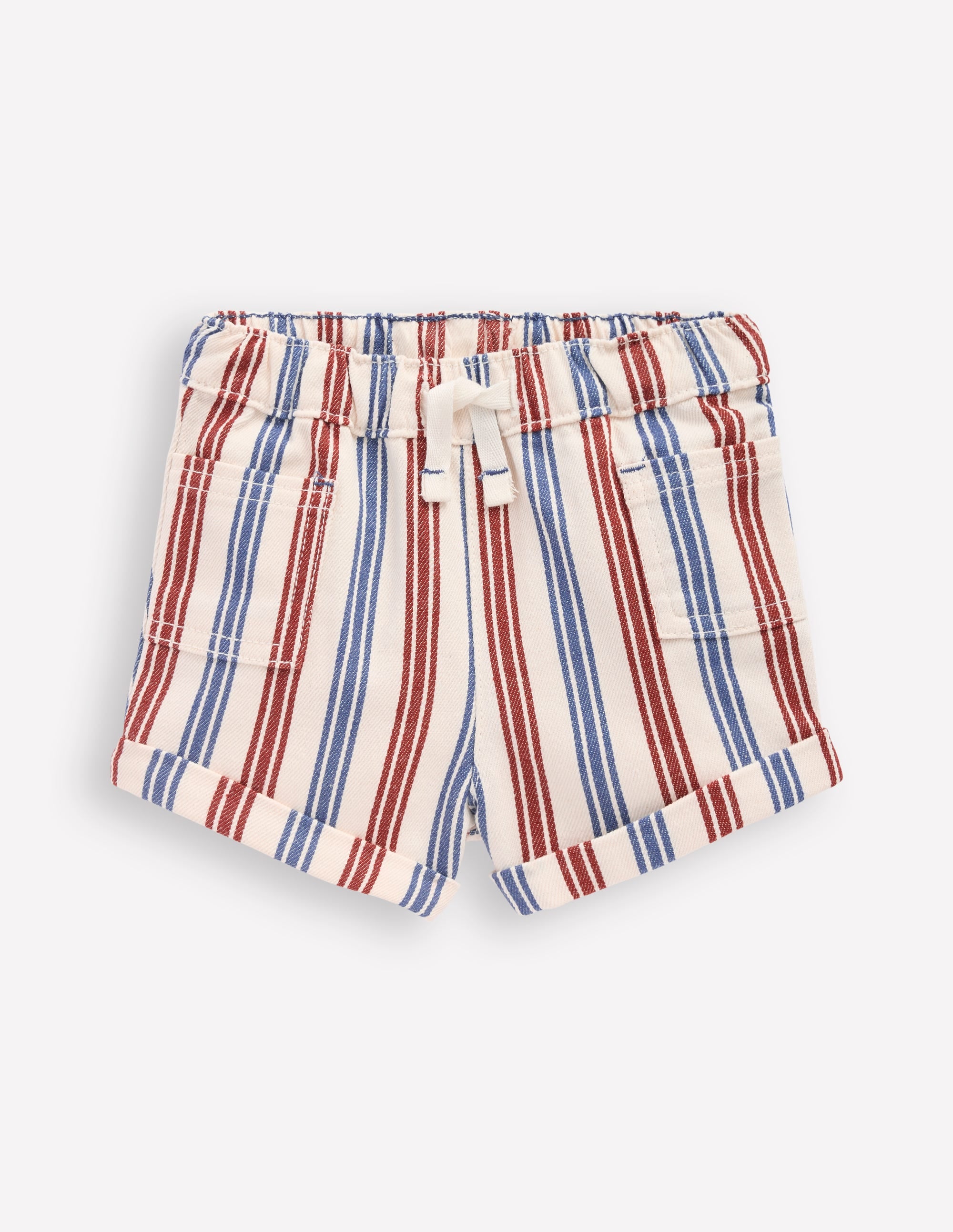 Gewebte Shorts für Jungen-Blaue und Rot Streifen - Image 1