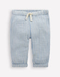 Pantalon double-étoffe-Rayé bleu clair