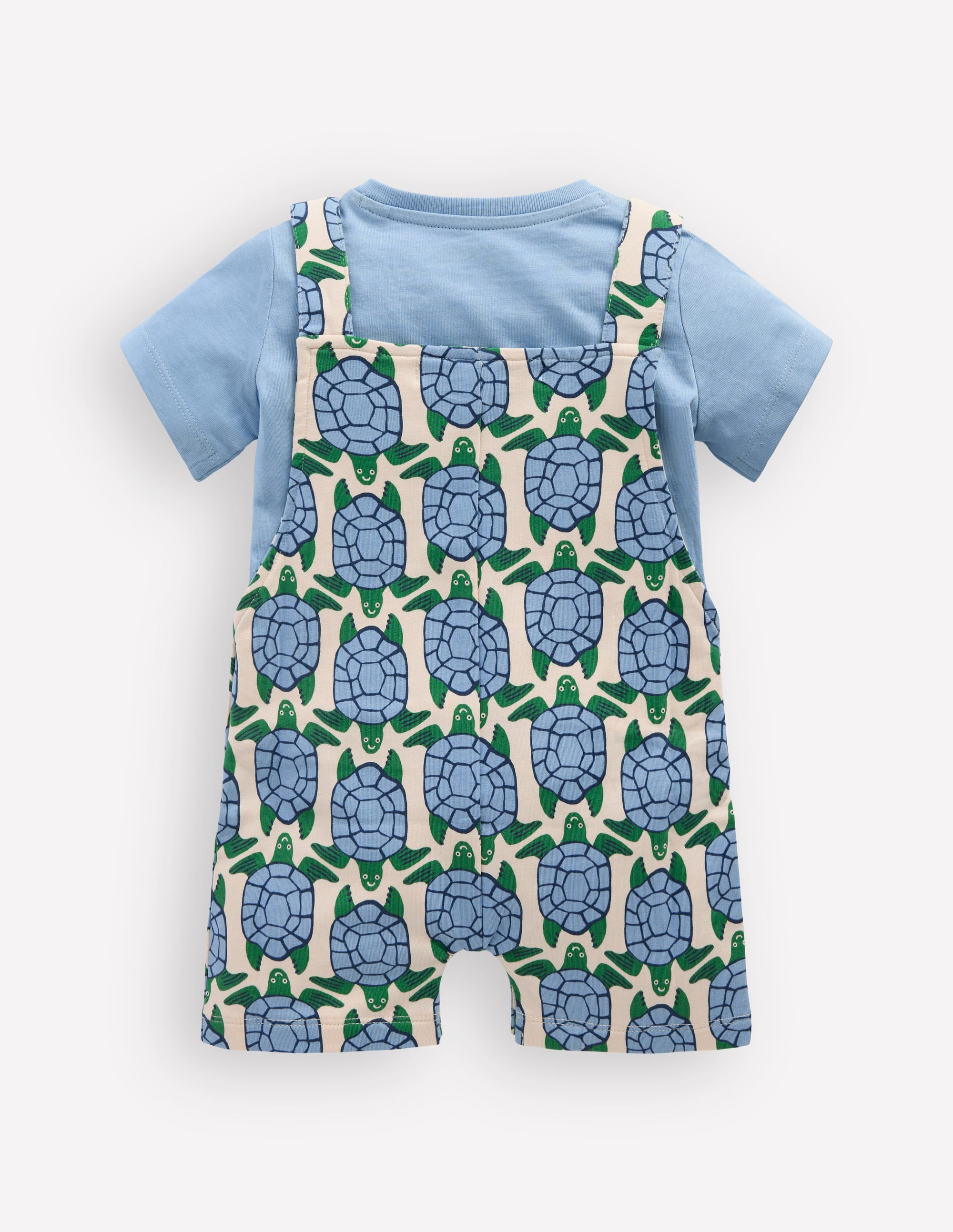 Jersey-Set mit kurzer Latzhose-Blau Geo Schildkröten - Image 2