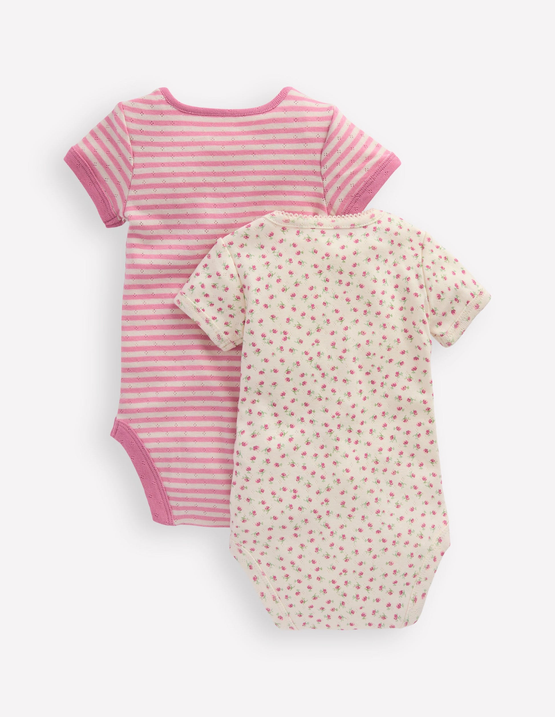 Pointelle-Bodys im 2er-Pack-Kleines Rosenmuster-2