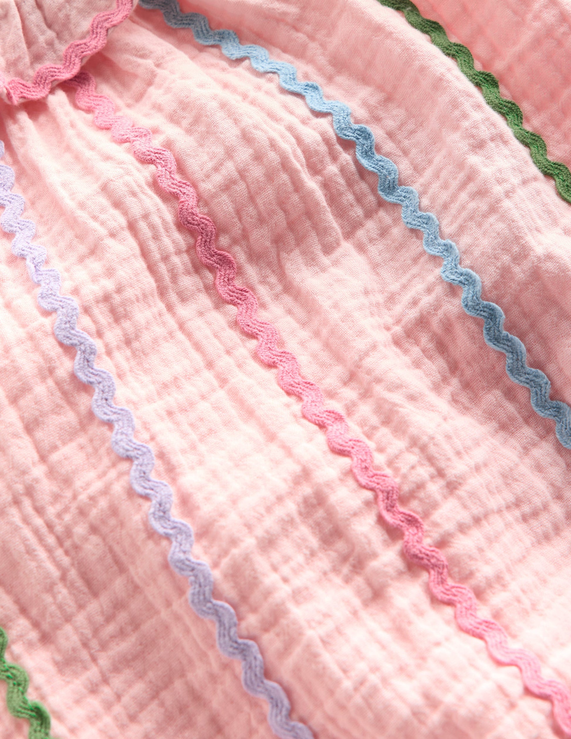 Double Cloth Bubble Romper-Chalk Pink Multi Ric Rac-3