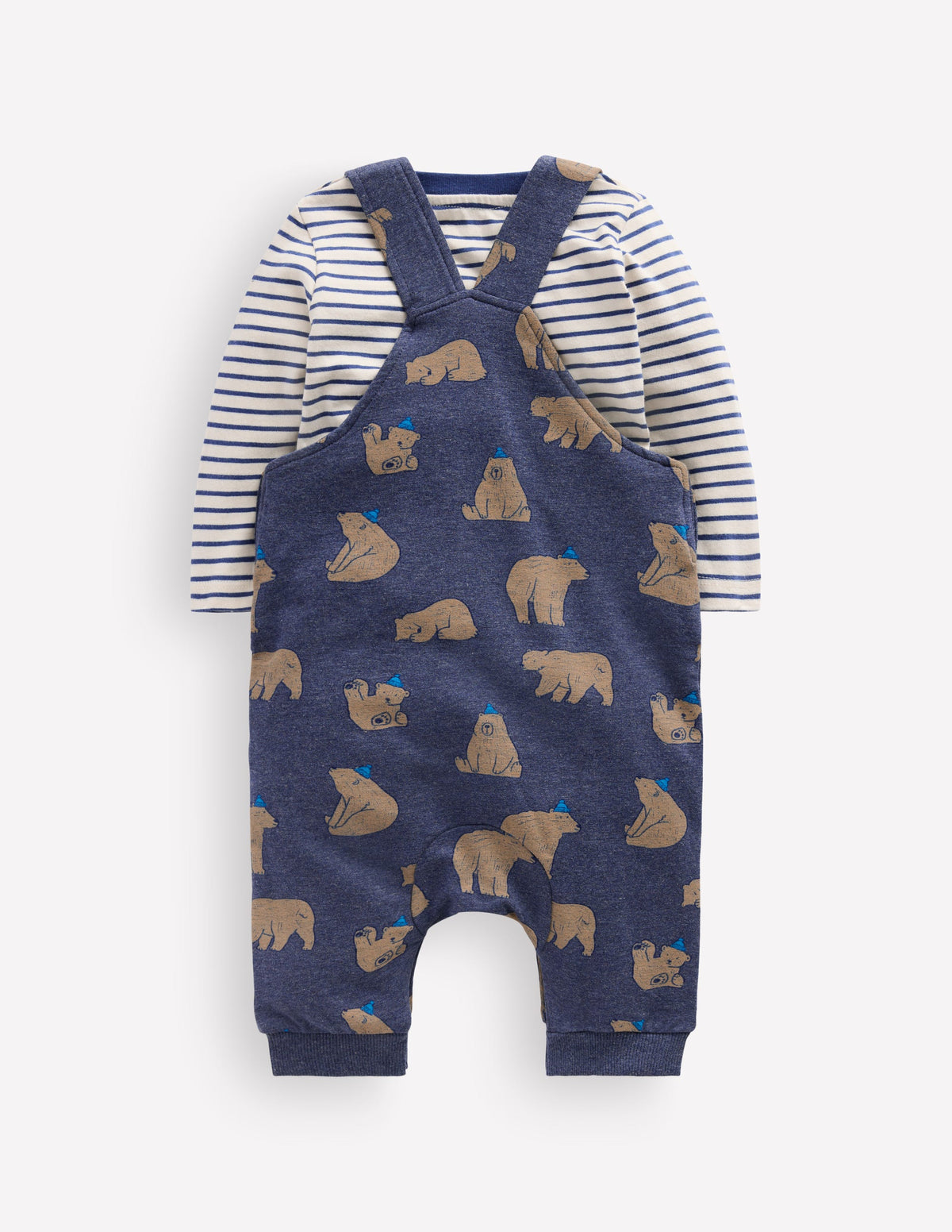 Latzhosen-Set aus Jersey-Marineblau Baby Bären - Image 3