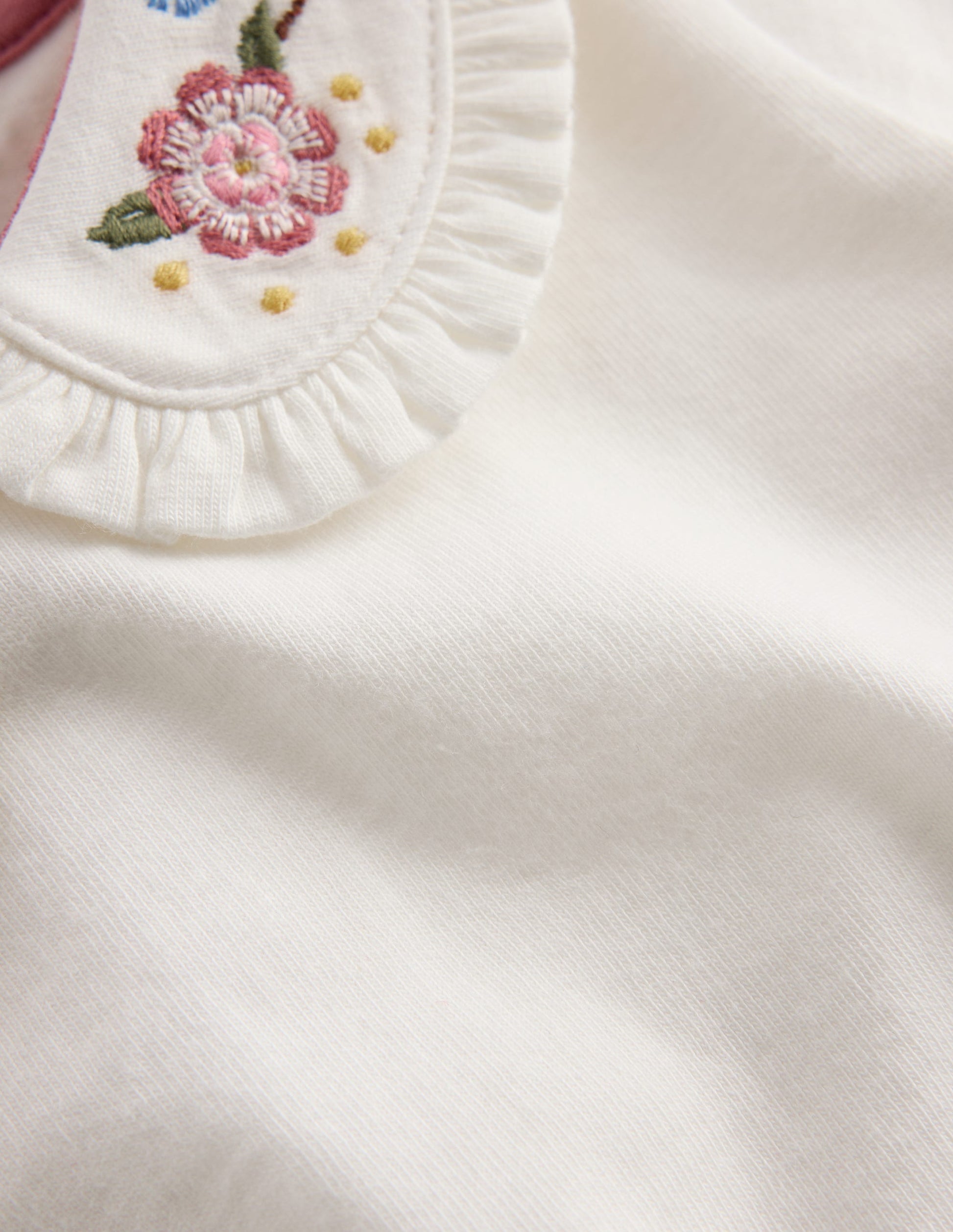 Jersey-Set mit Kragen-Naturweiß/Rosa Bestickt-3