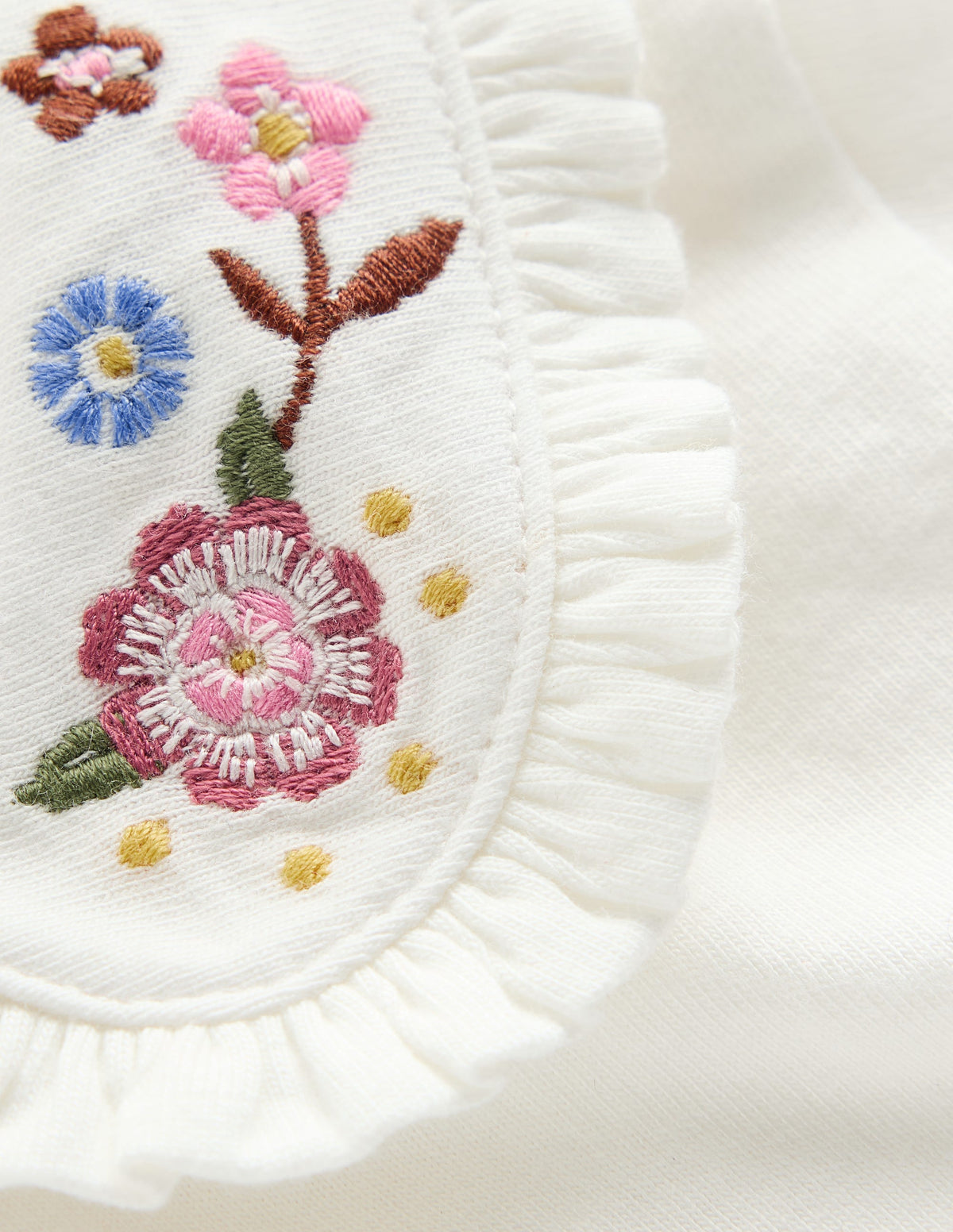 Jersey-Set mit Kragen-Naturweiß/Rosa Bestickt-3