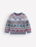 Fair-Isle-Pullover-Gletscherblau Festlich Fair-Isle-Muster