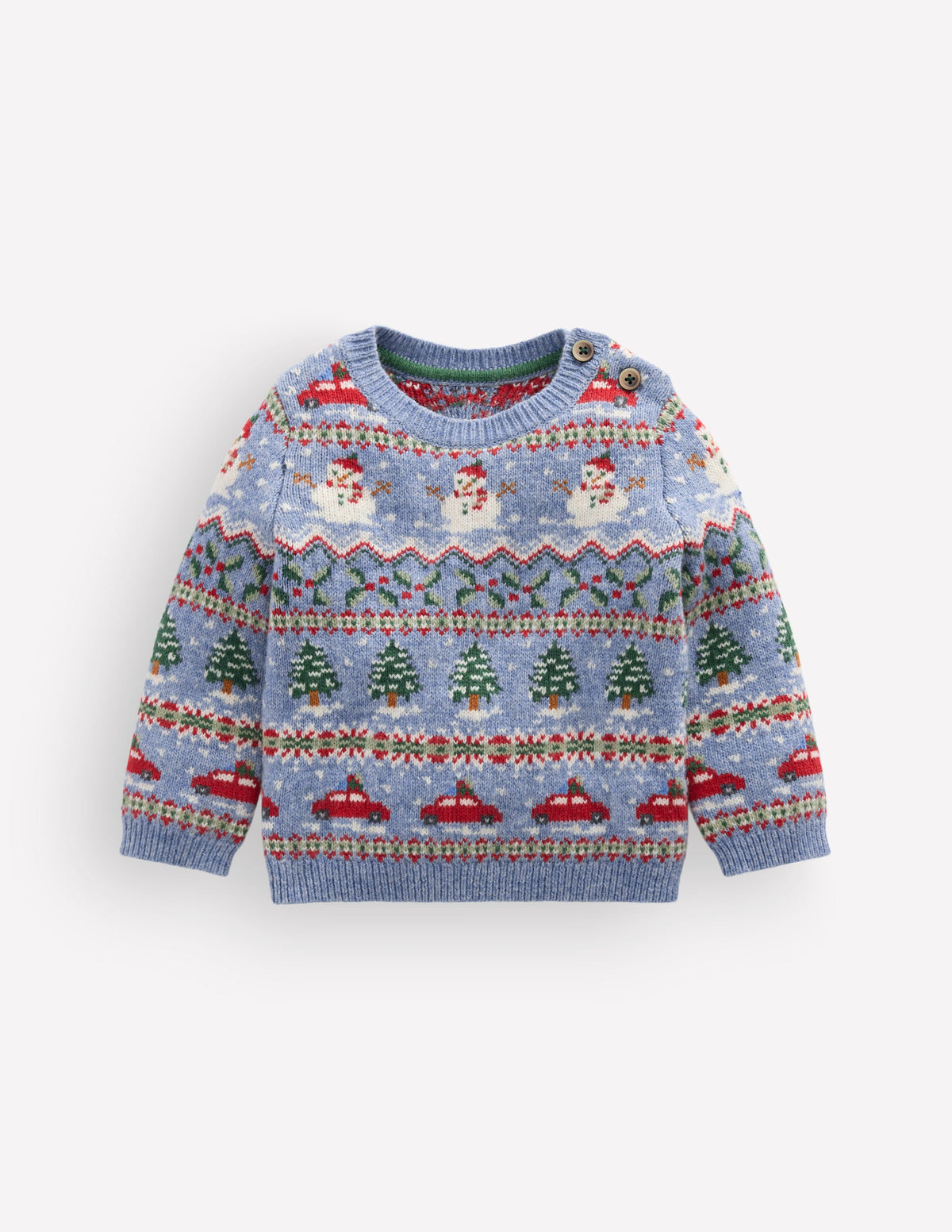 Fair-Isle-Pullover-Gletscherblau Festlich Fair-Isle-Muster-1