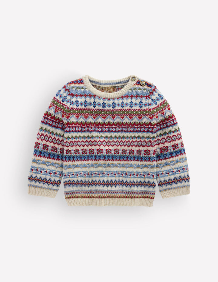 Fair-Isle-Pullover-Bunt Sanftes Fair-Isle