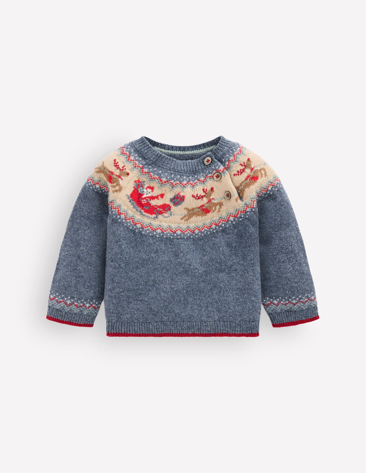Fair-Isle-Pullover-Denim-Blau Meliert Postamt Am Nordpol - Image 3