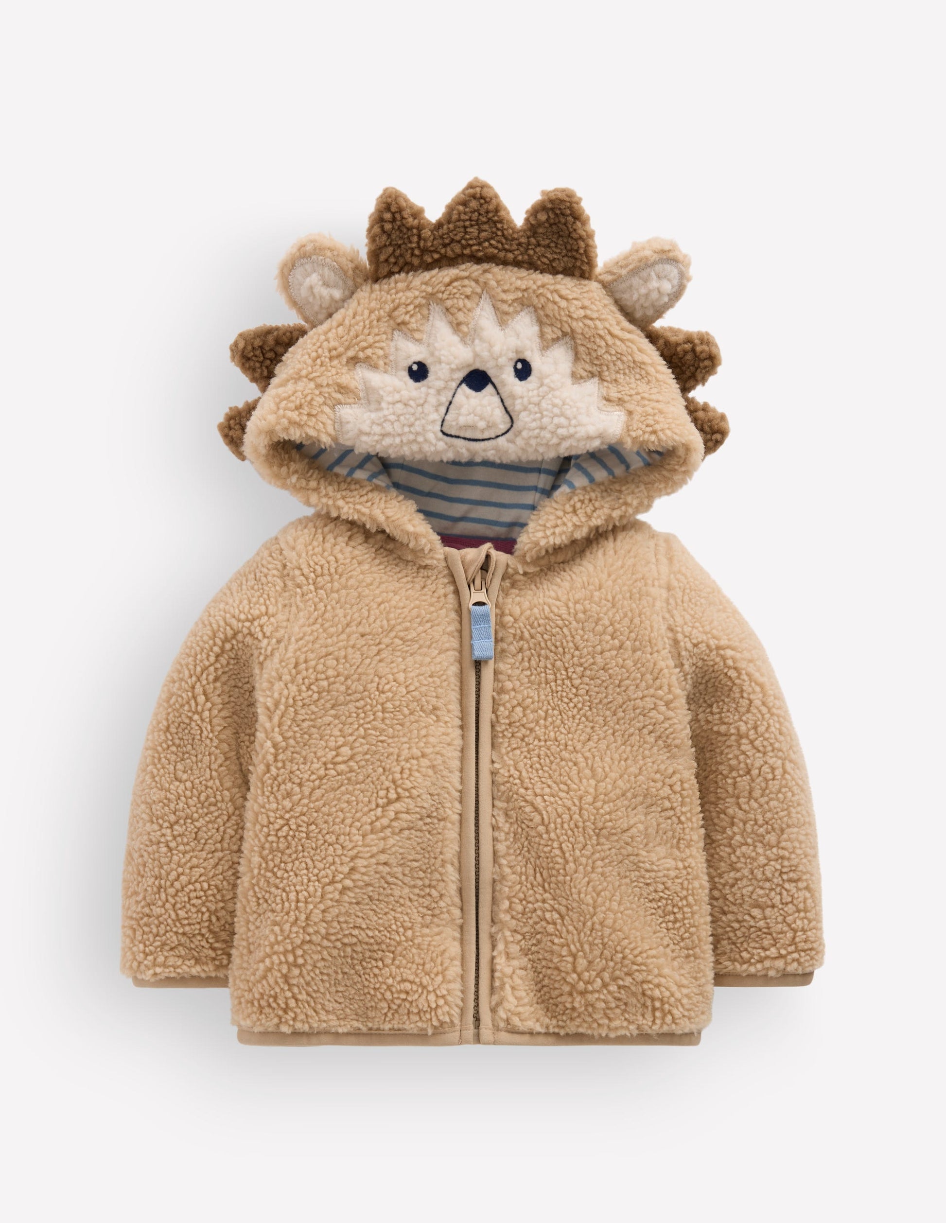 Originelle, kuschelige Teddyfell-Jacke-Braun Igel-2