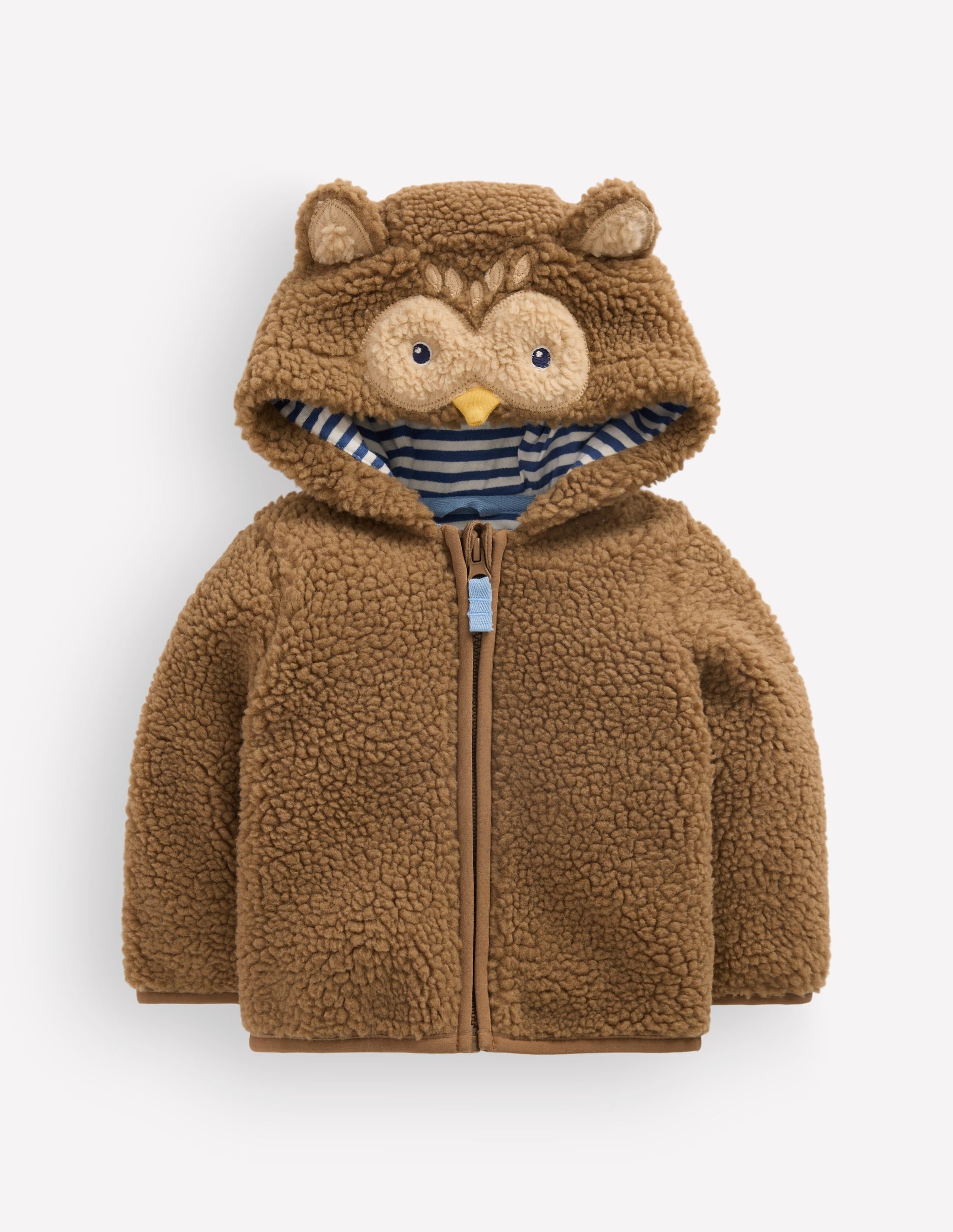 Originelle, kuschelige Teddyfell-Jacke-Braun Eule - Image 4
