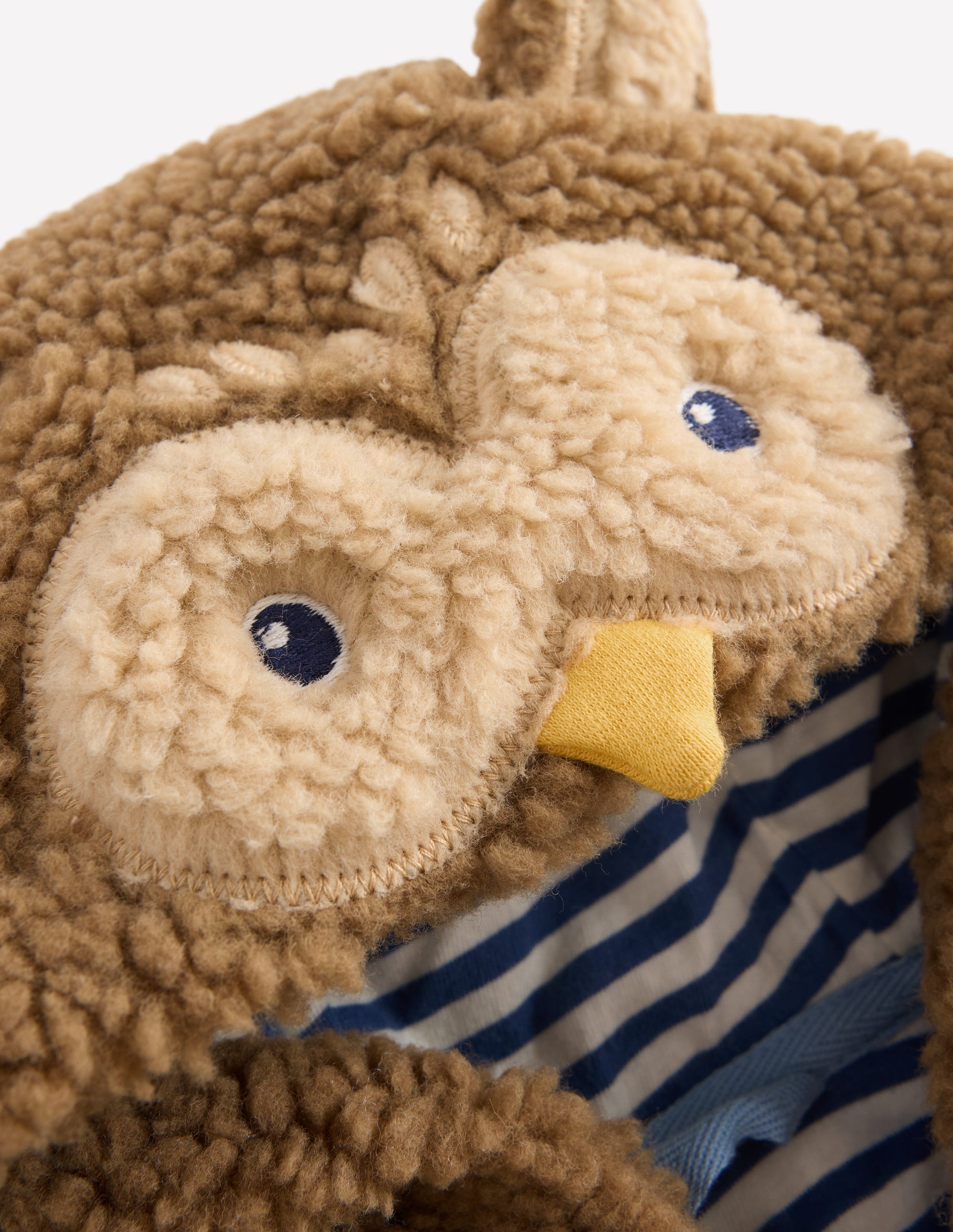 Originelle, kuschelige Teddyfell-Jacke-Braun Eule - Image 6