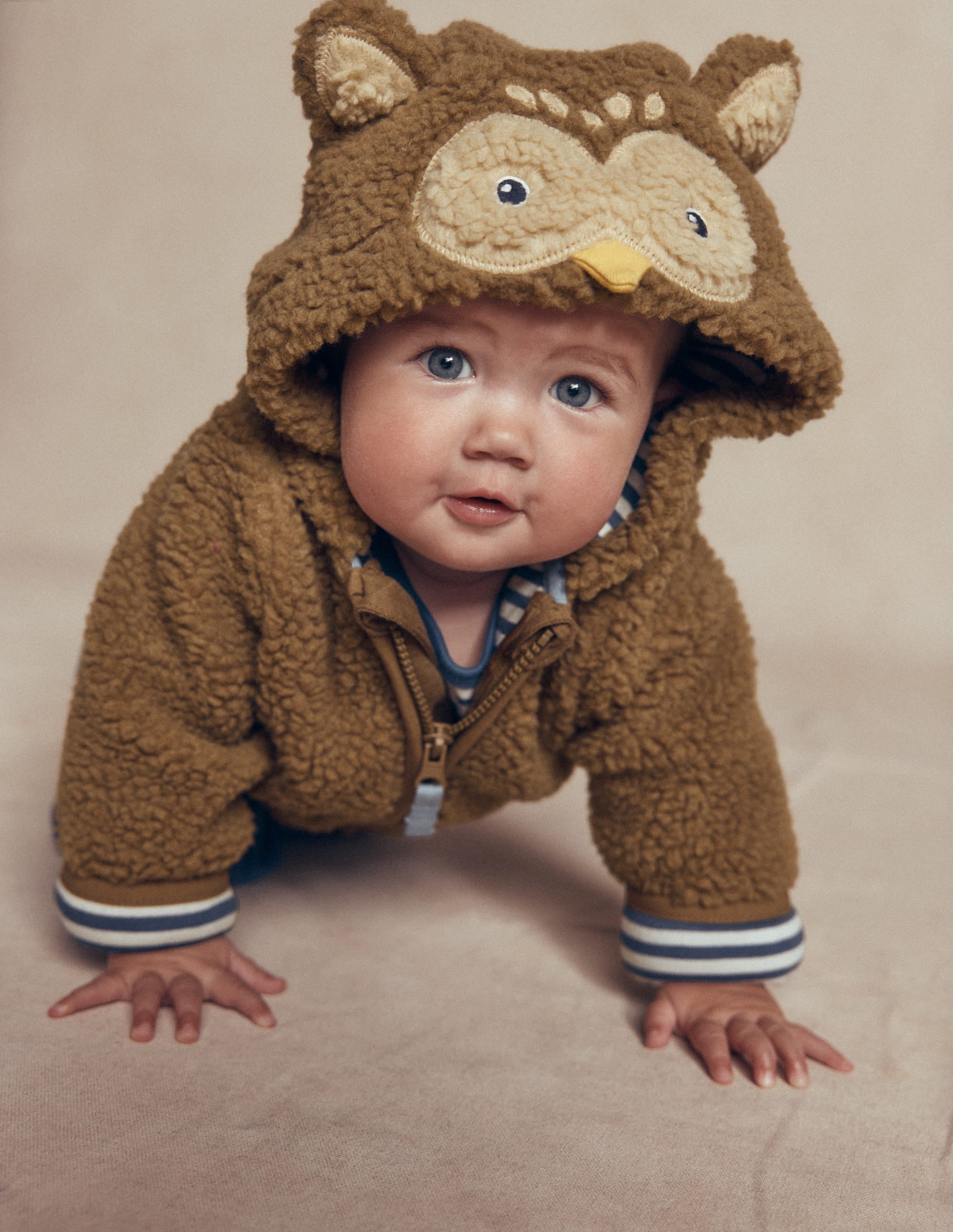 Originelle, kuschelige Teddyfell-Jacke-Braun Eule - Image 2