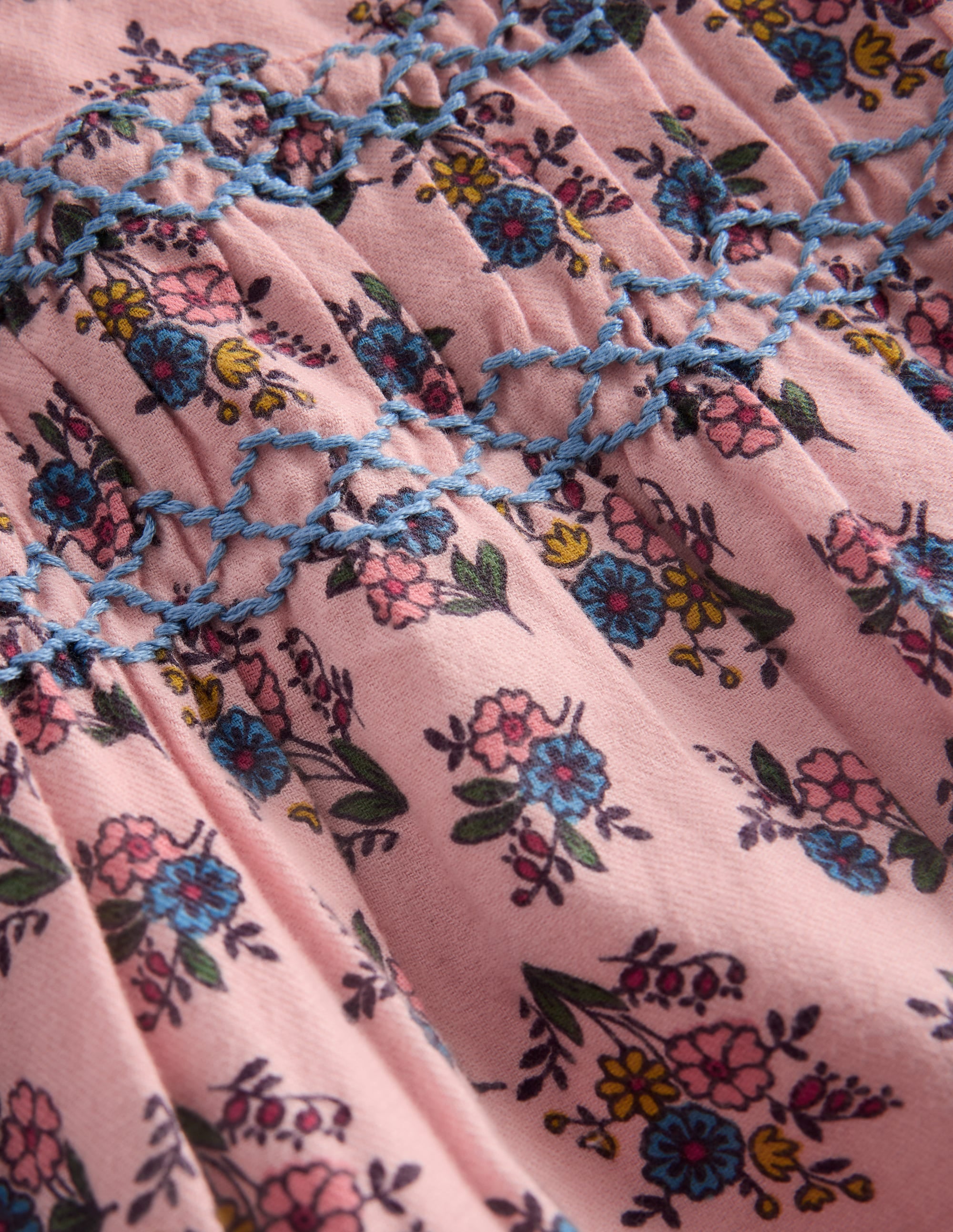Robe de cérémonie à smocks-Motif Sprouting Garden rose - Image 4